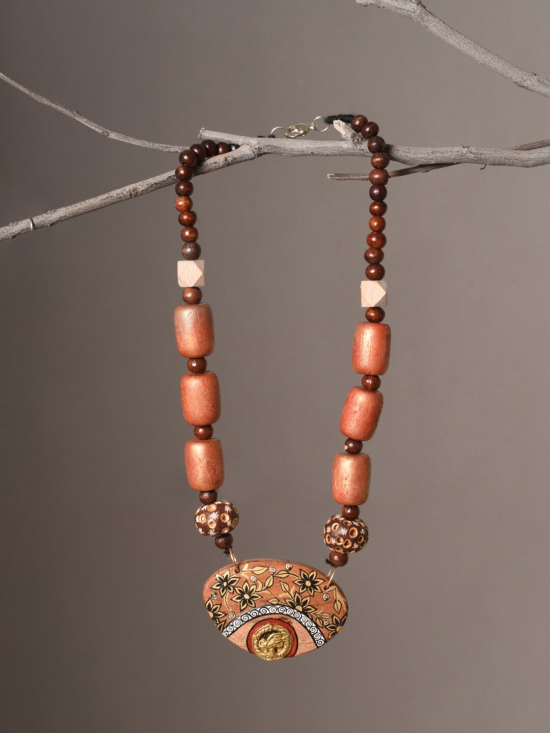 

AAKRITI ART CREATIONS Brass Statement Necklace, Brown