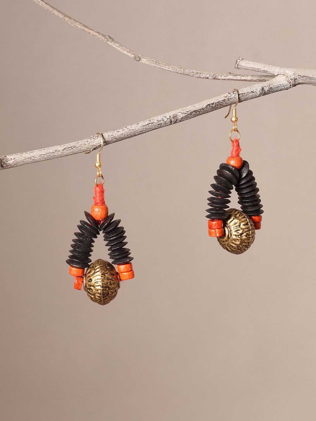 

AAKRITI ART CREATIONS Brass-Plated Classic Drop Earrings, Gold