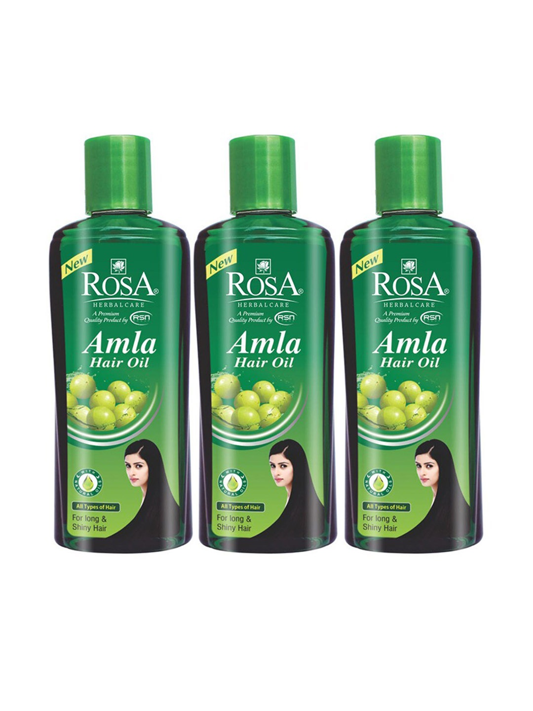 

ROSA Set Of 3 Amla Hair Oil For Strong Long & Thick Hair- 100ml Each, Green