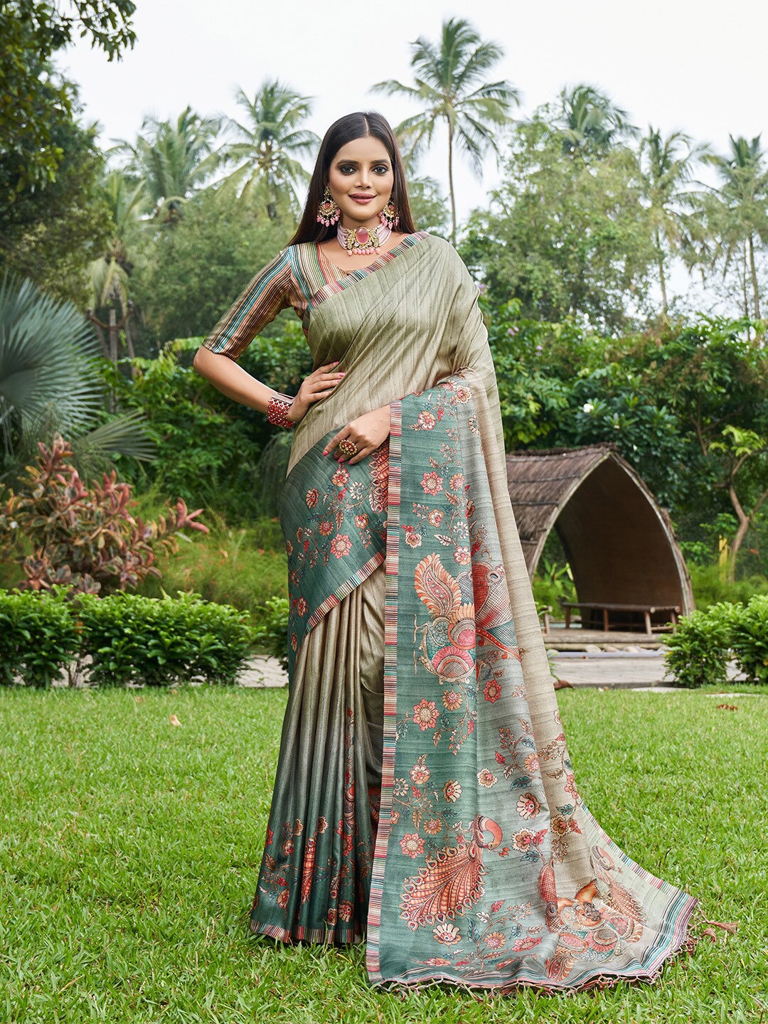 

Ishin Ethnic Motifs Sambalpuri Saree, Green