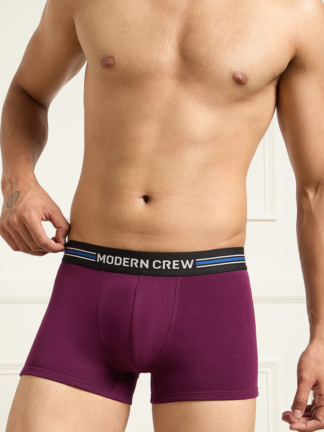 

MODERN CREW Men CoolSense Cotton Trunk, Purple