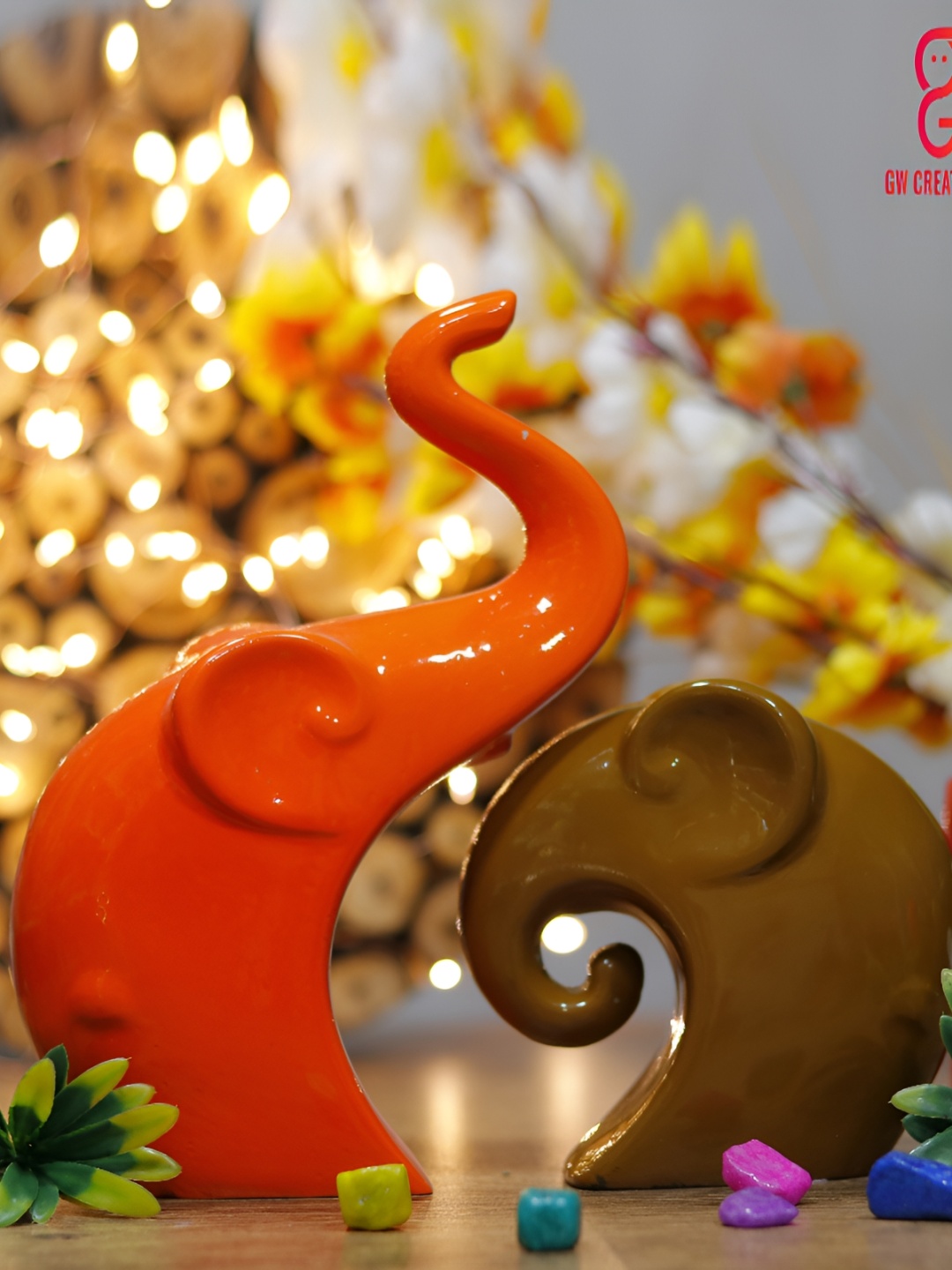 

GW CREATIONS Orange Figurine Showpiece