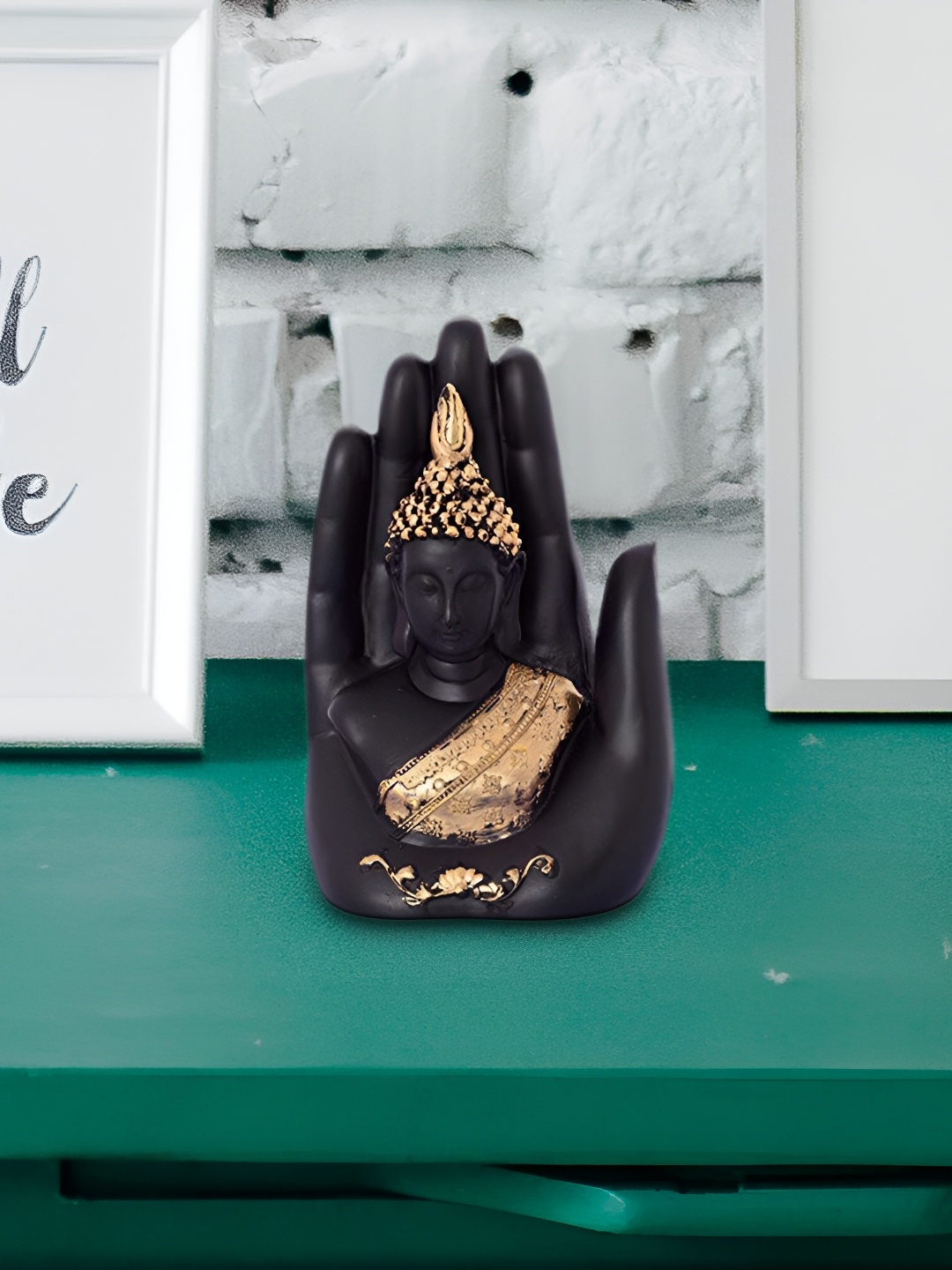 

GW CREATIONS Black & Gold Toned Buddha Idol Showpiece