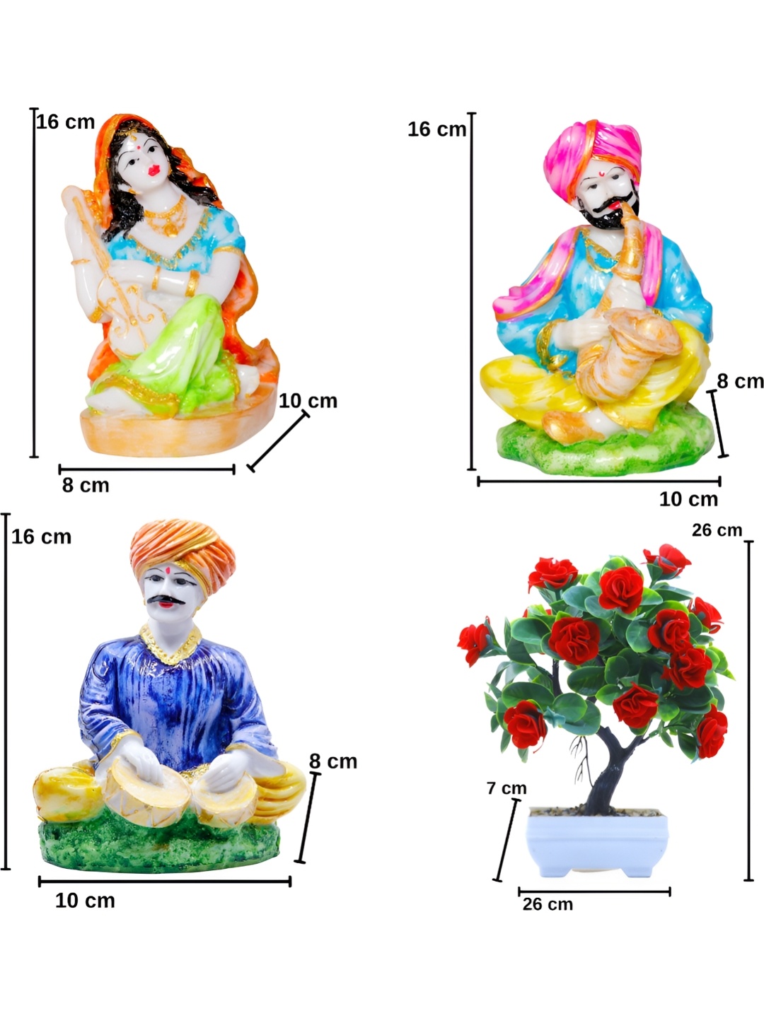 

GW CREATIONS White & Orange Figurine Showpiece