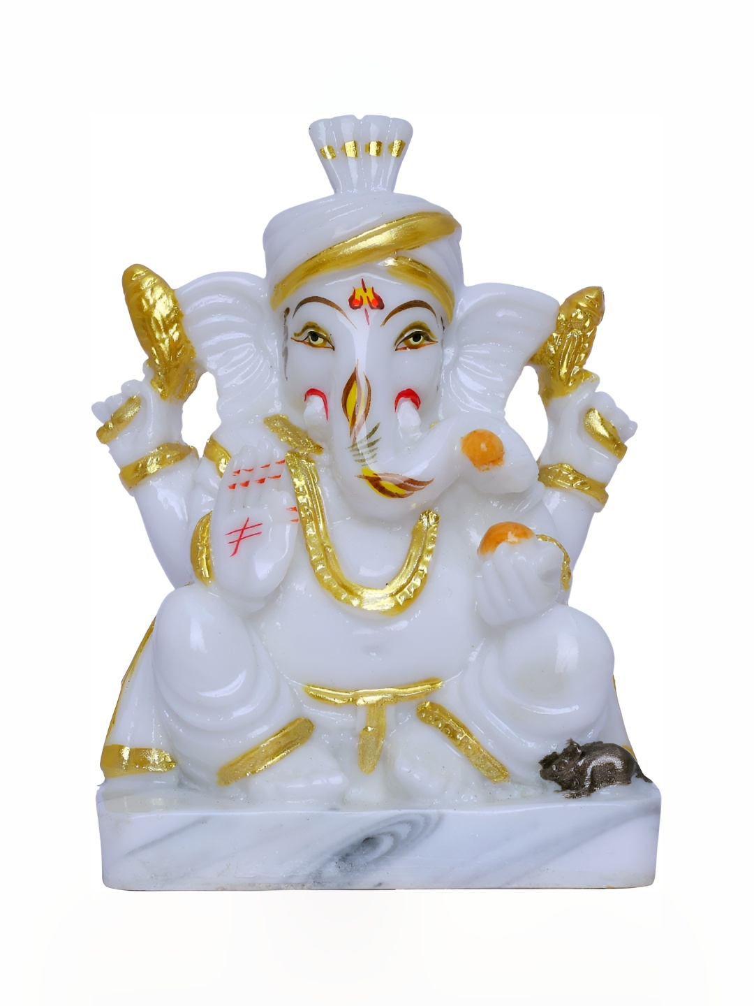 

GW CREATIONS White and GoldToned Religious Idol Showpiece