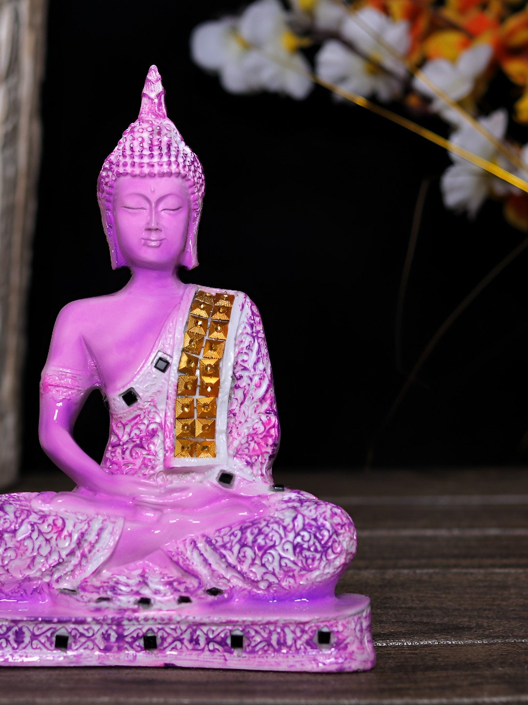 

GW CREATIONS Pink Buddha Figurine Showpiece