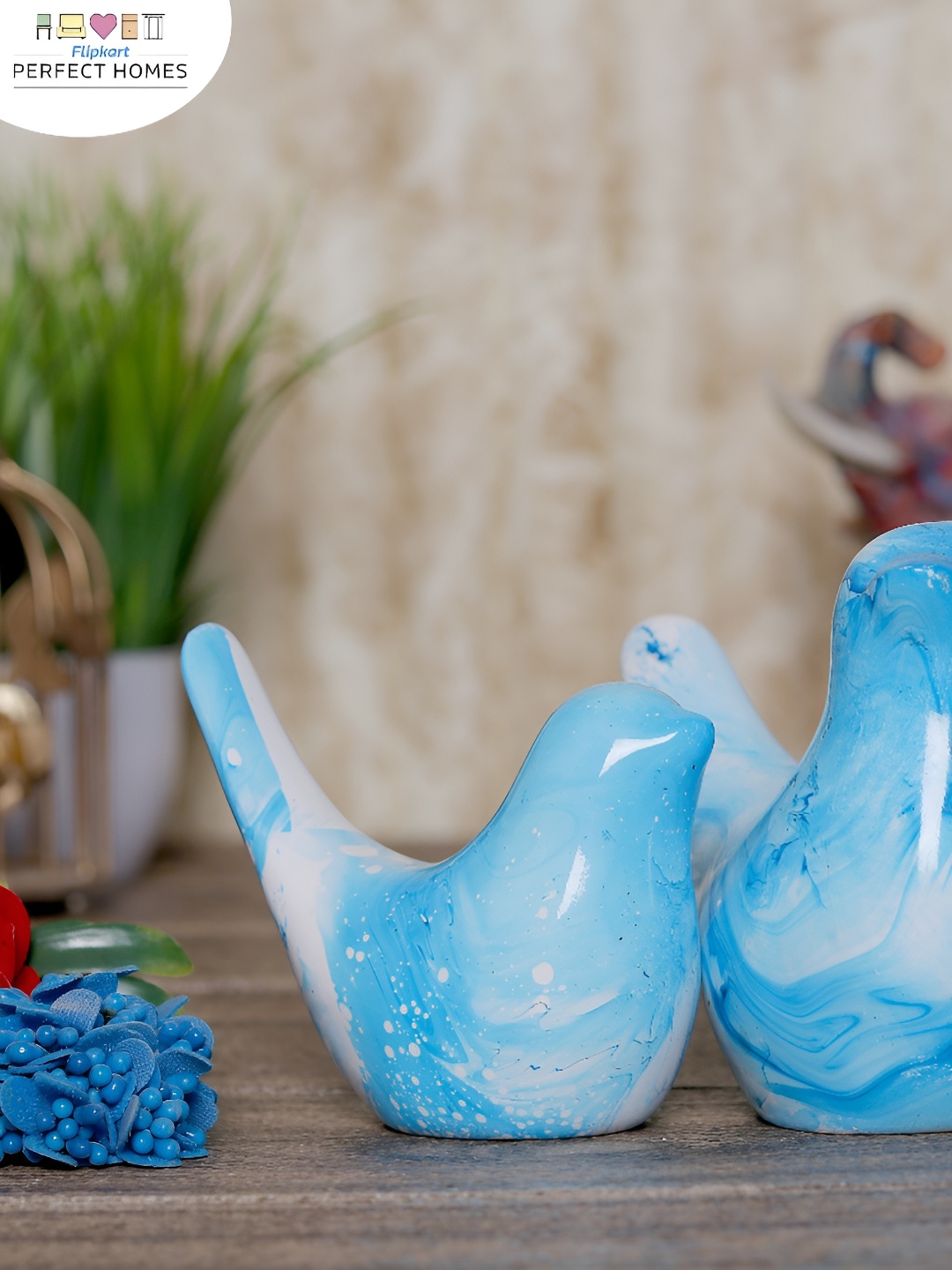

GW CREATIONS Blue Polyresin Figurine Showpiece, Multi