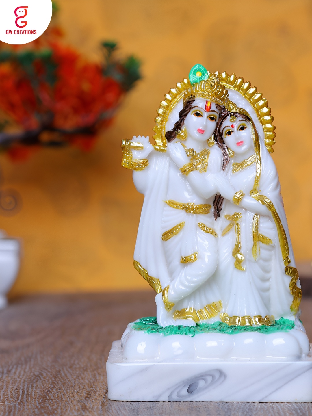 

GW CREATIONS White & Gold Toned Religious Idol Showpiece