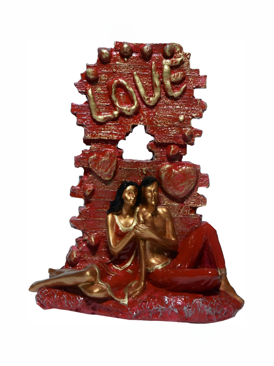 

GW CREATIONS Red and GoldToned Curio Decorative Showpiece