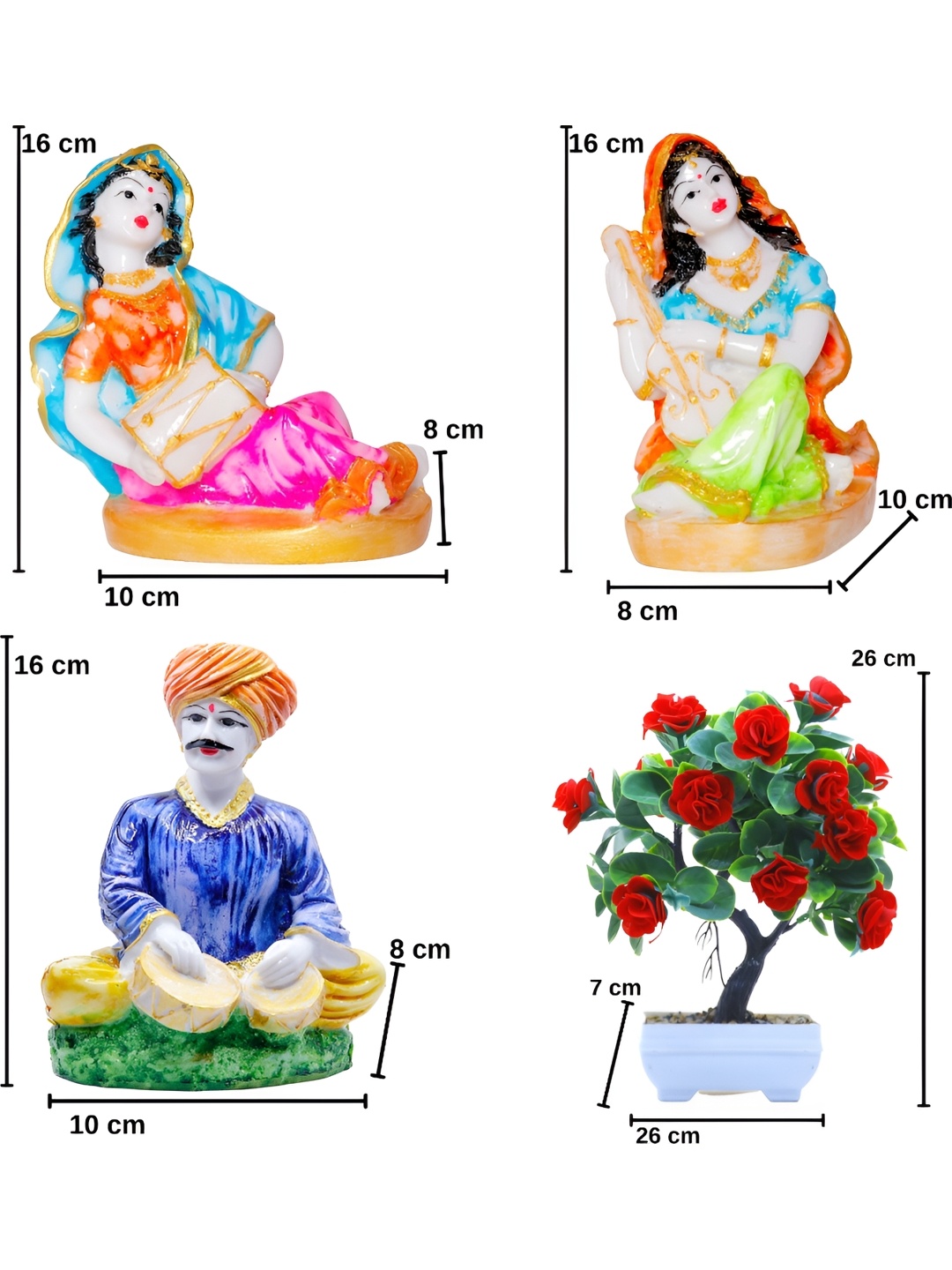 

GW CREATIONS White Polyresin Figurine Showpiece, Multi