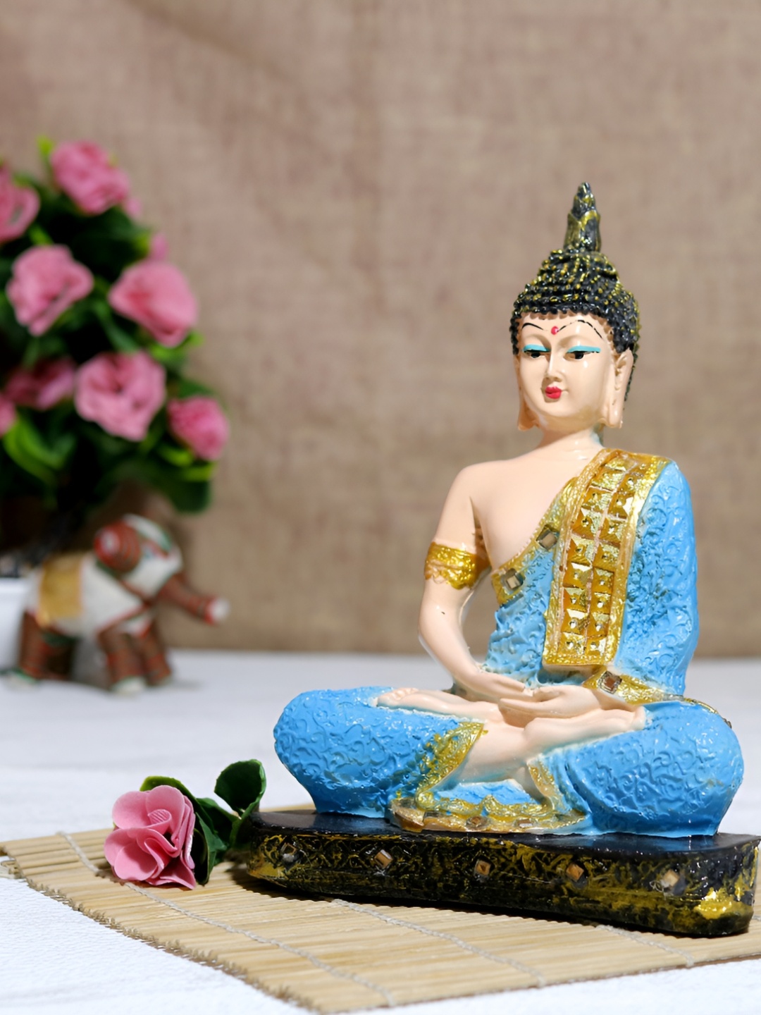 

GW CREATIONS Blue Buddha Figurine Showpiece