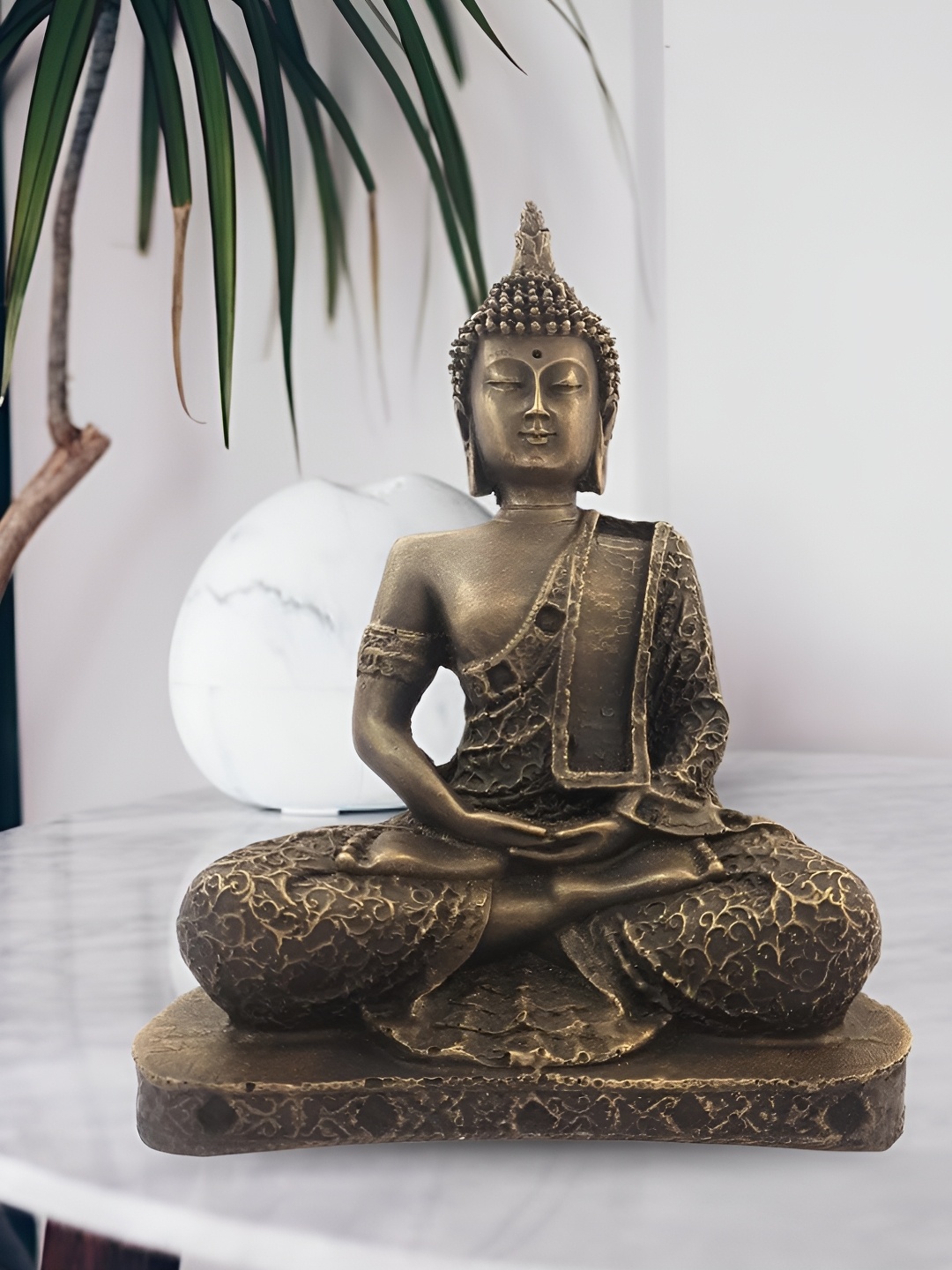 

GW CREATIONS Copper Toned Metal Buddha Idol Showpiece
