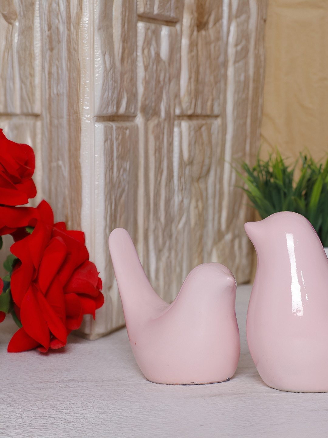 

GW CREATIONS Pink 2 Pieces Figurine Showpiece