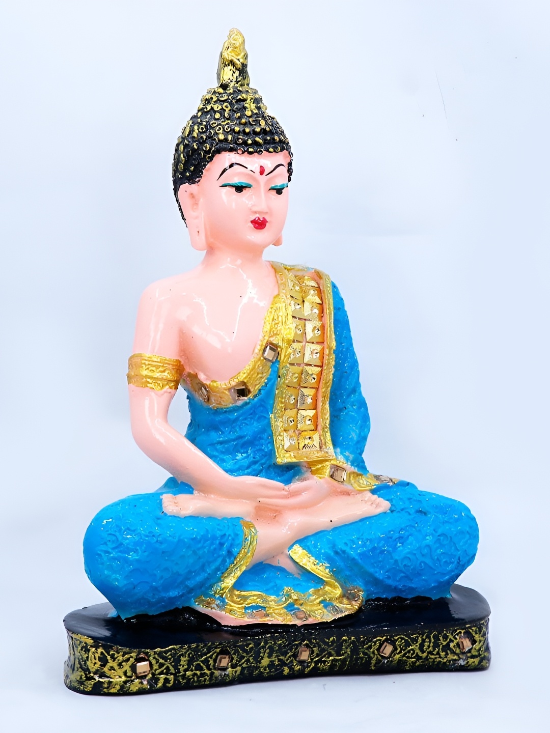 

GW CREATIONS Blue & Cream Buddha Idol Showpiece