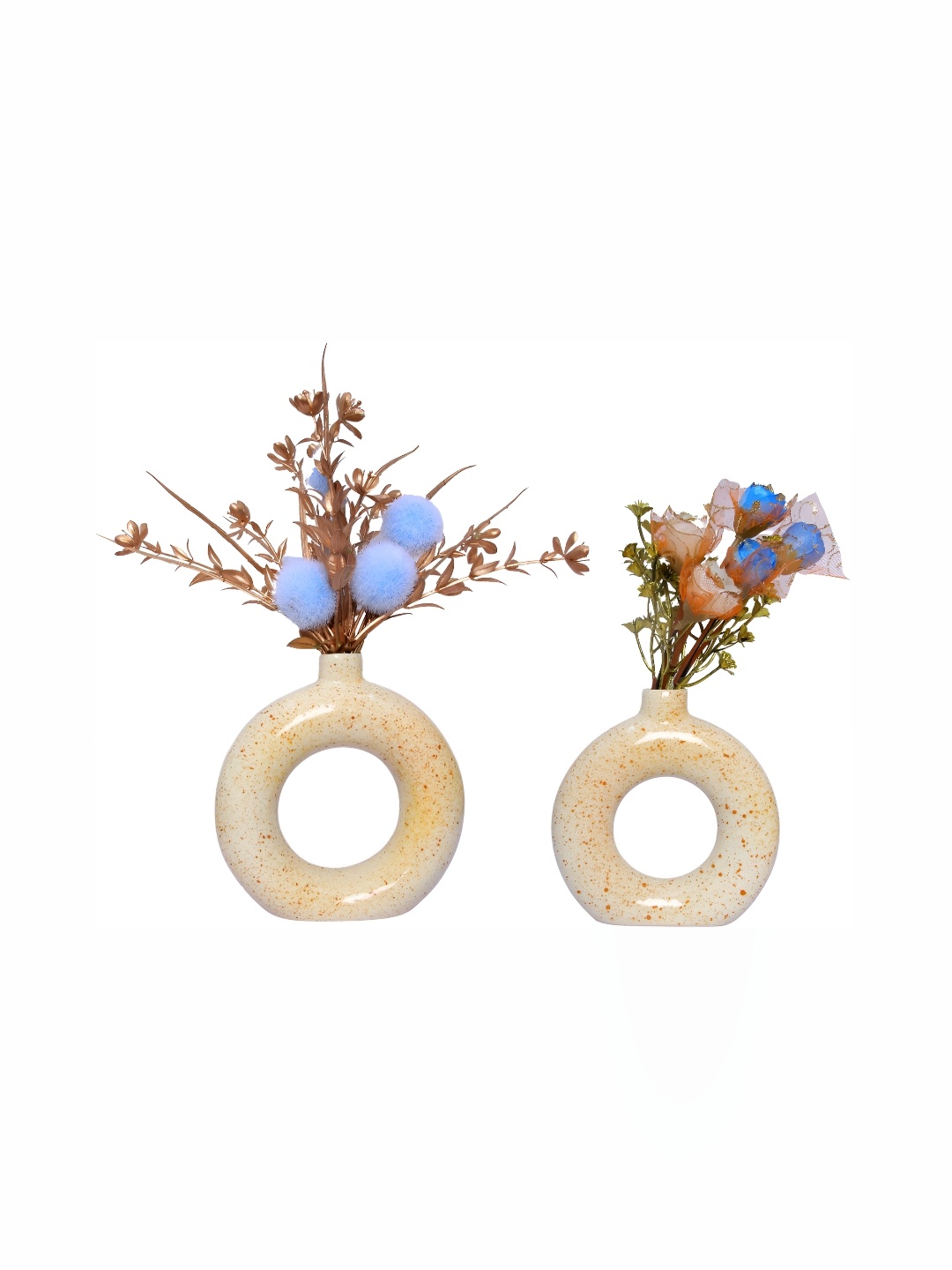 

GW CREATIONS Beige 2 Pieces Ceramic Planters