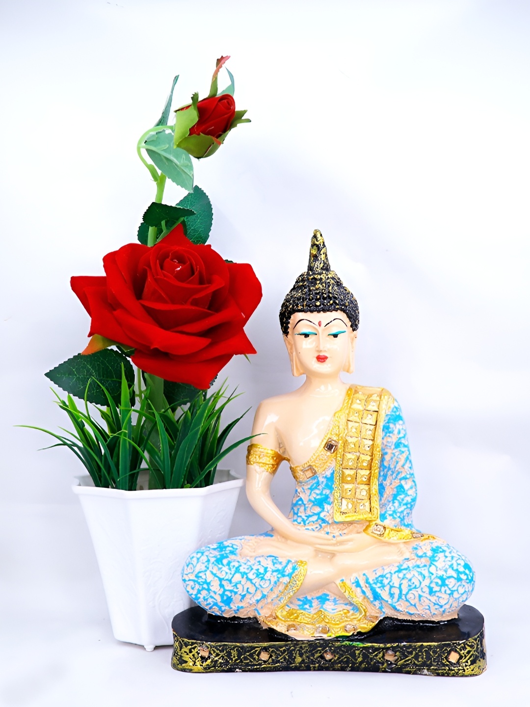 

GW CREATIONS Blue Buddha Idol Showpiece