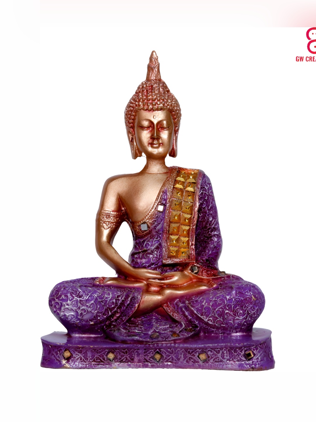 

GW CREATIONS Purple Buddha Idol Showpiece