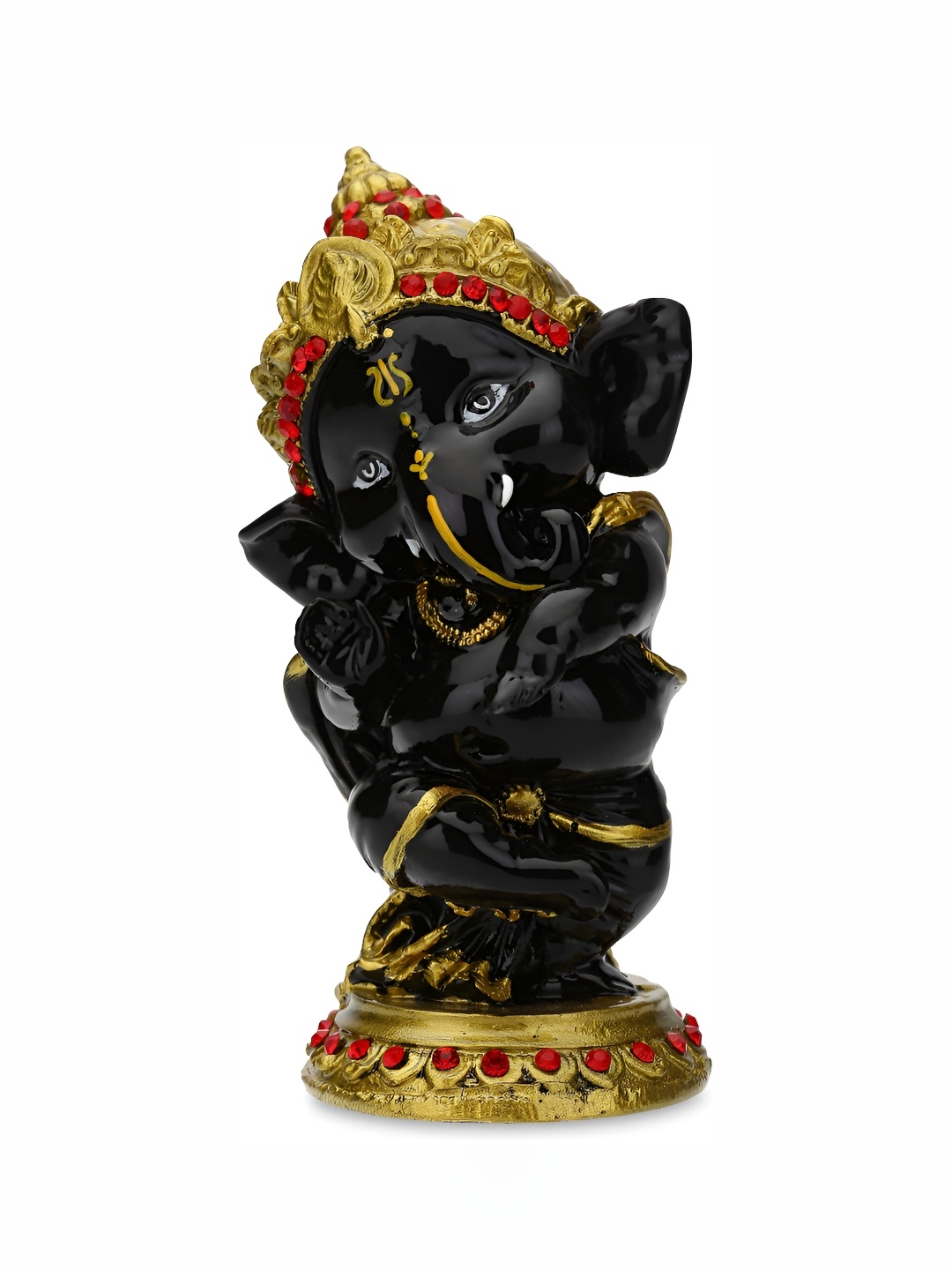 

GW CREATIONS Black & Gold Toned Lord Ganesha Idol Showpiece