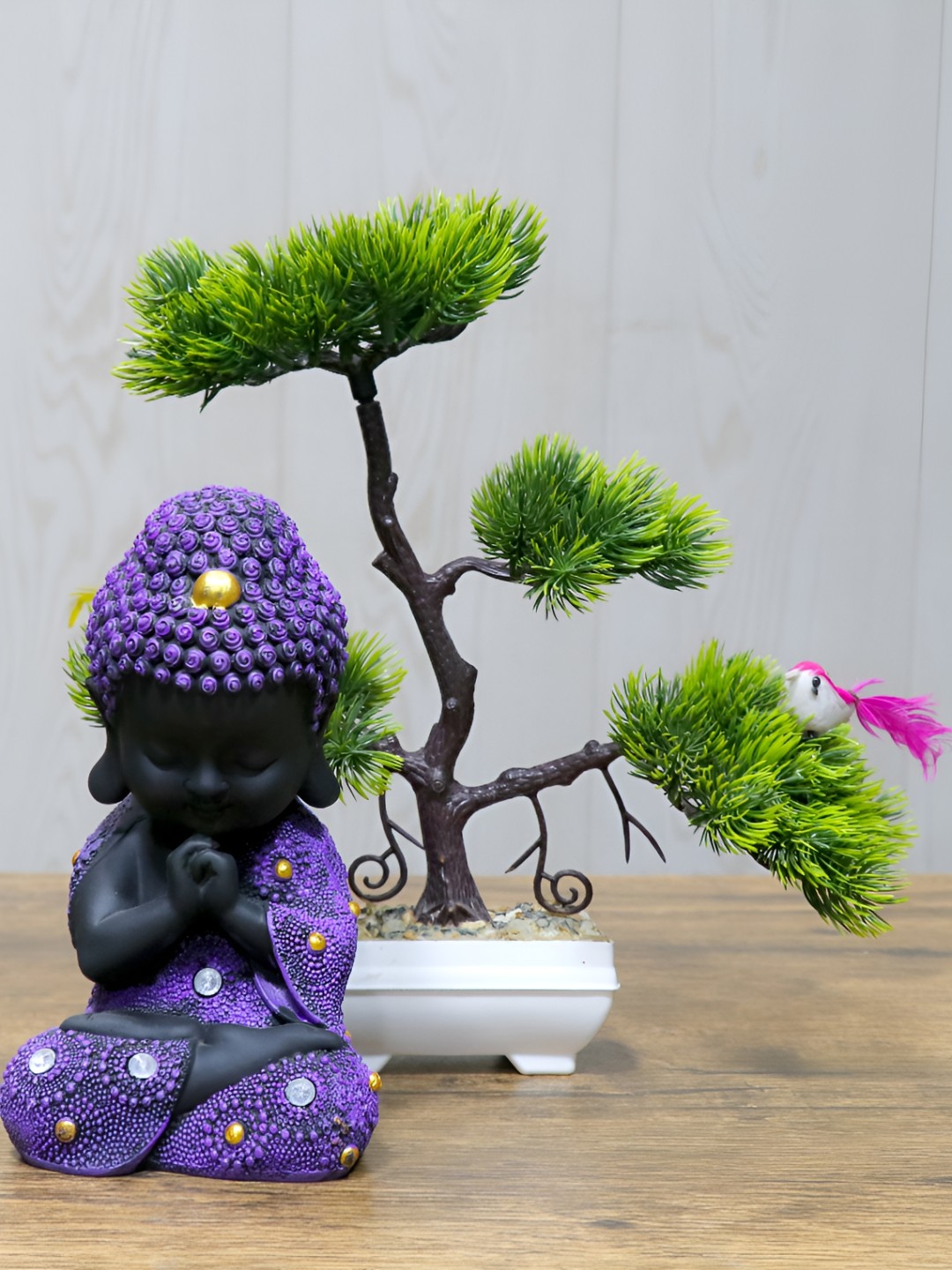 

GW CREATIONS Purple Buddha Figurine Showpiece