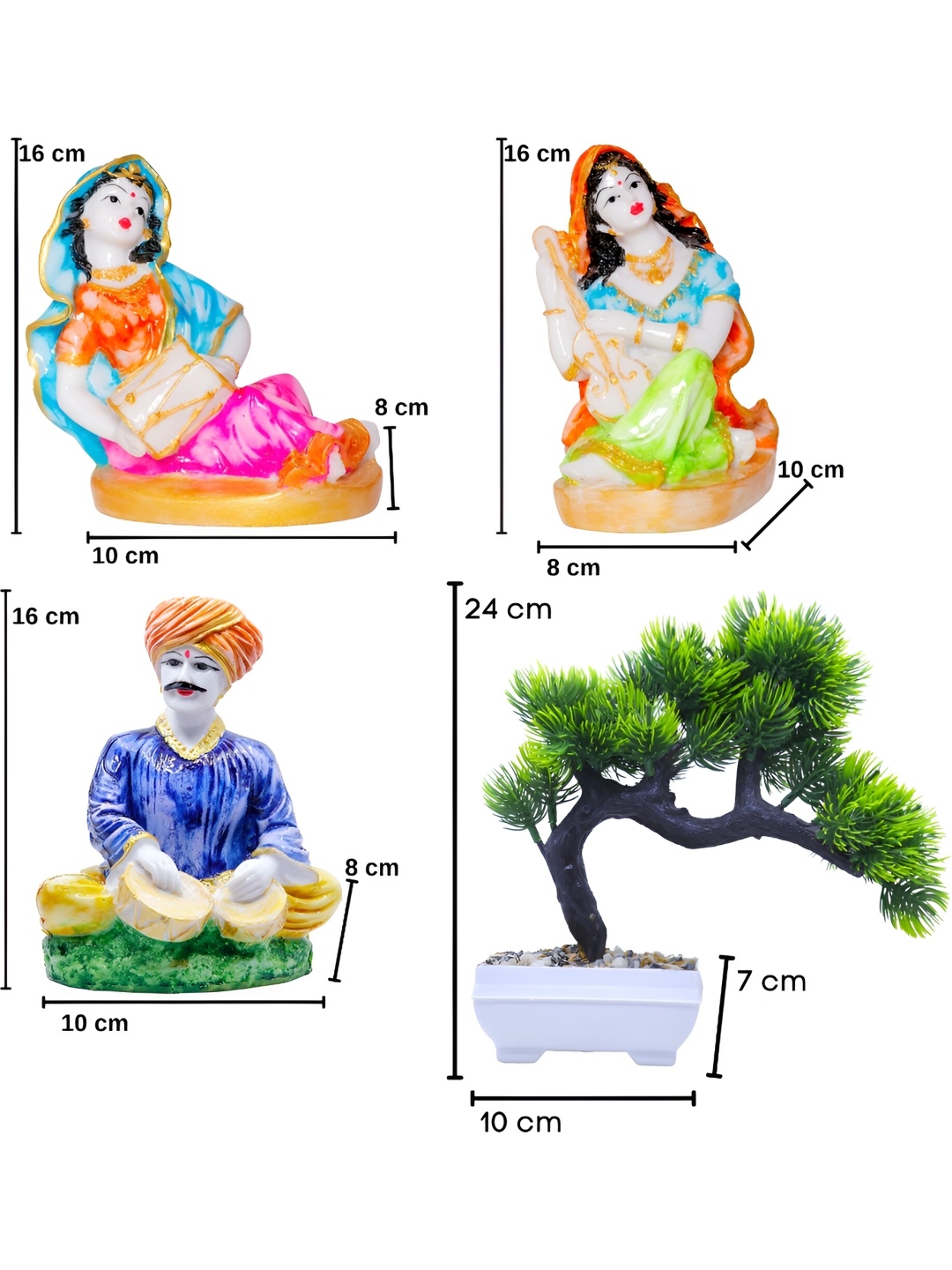 

GW CREATIONS White & Orange Figurine Showpiece
