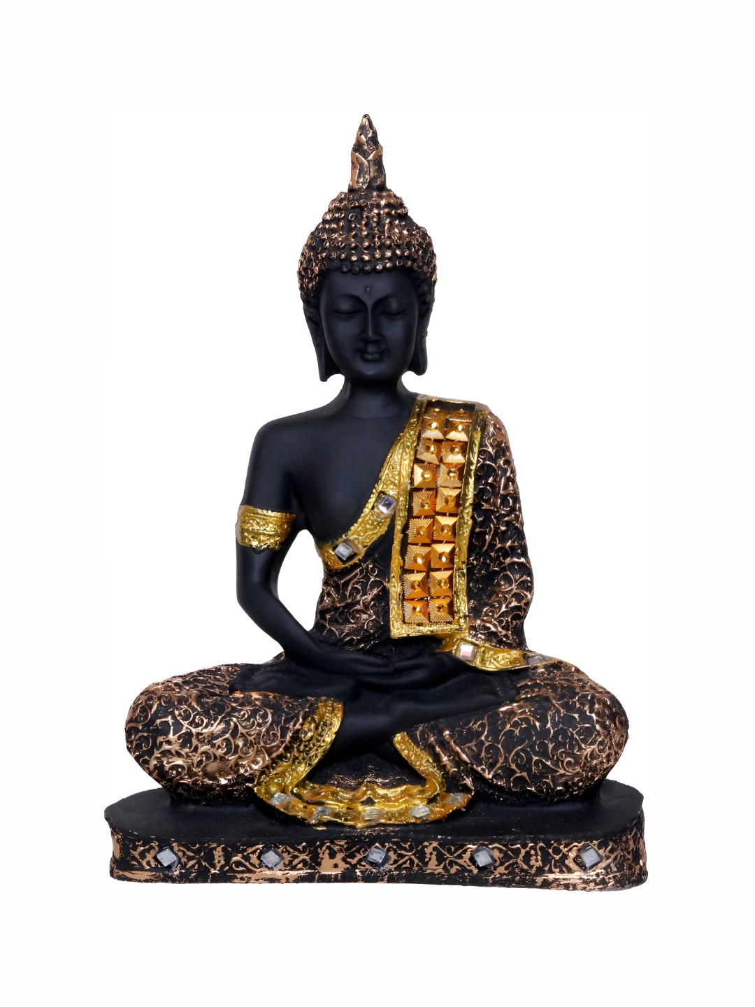 

GW CREATIONS Gold-Toned and Black Buddha Idol Showpiece