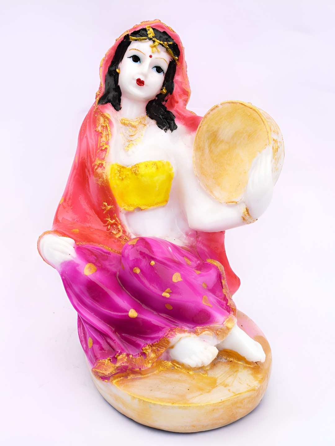 

GW CREATIONS Pink & Orange Figurine Small Showpiece