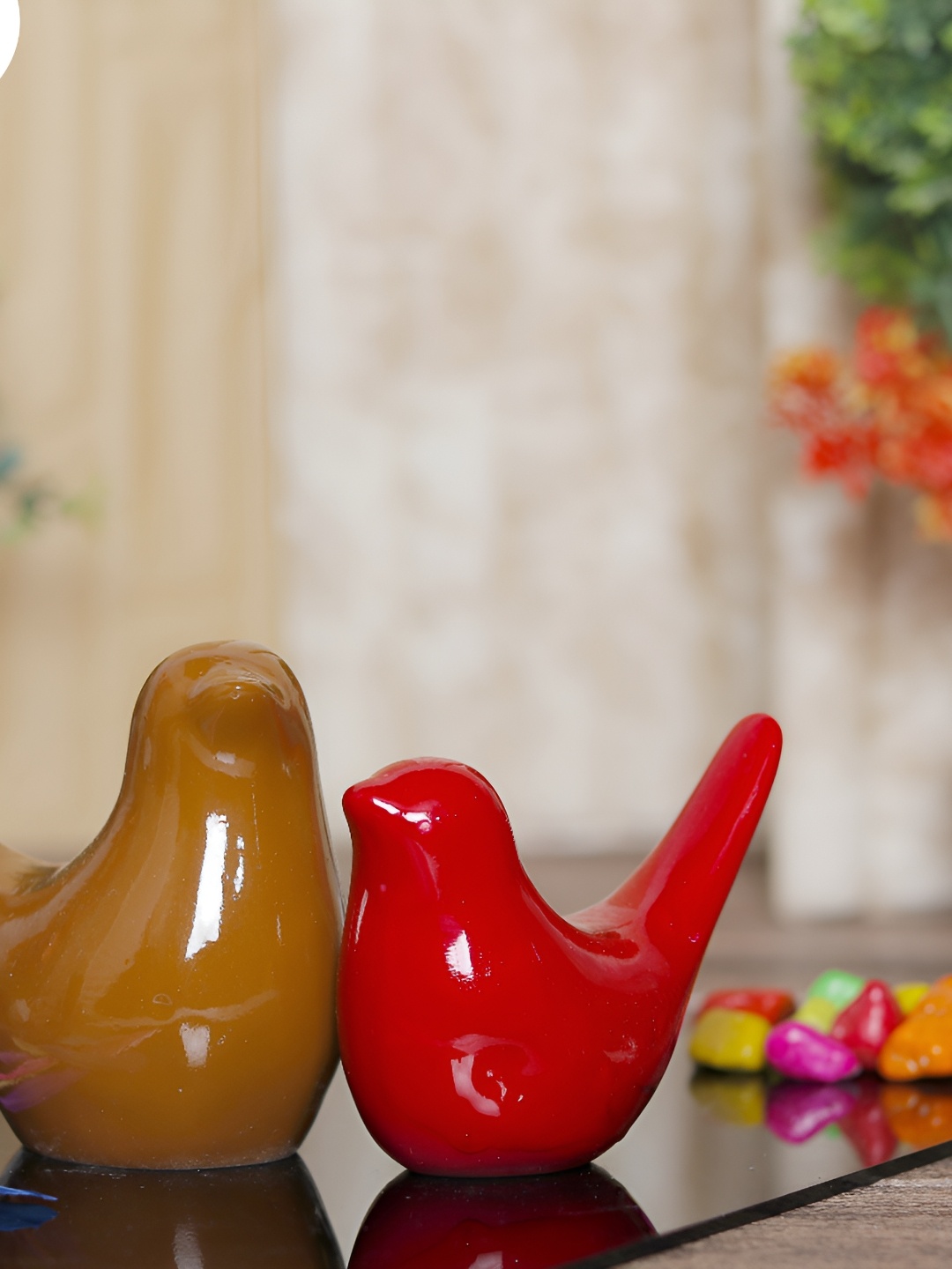 

GW CREATIONS Red & Brown 2 Pcs Figurine Showpiece