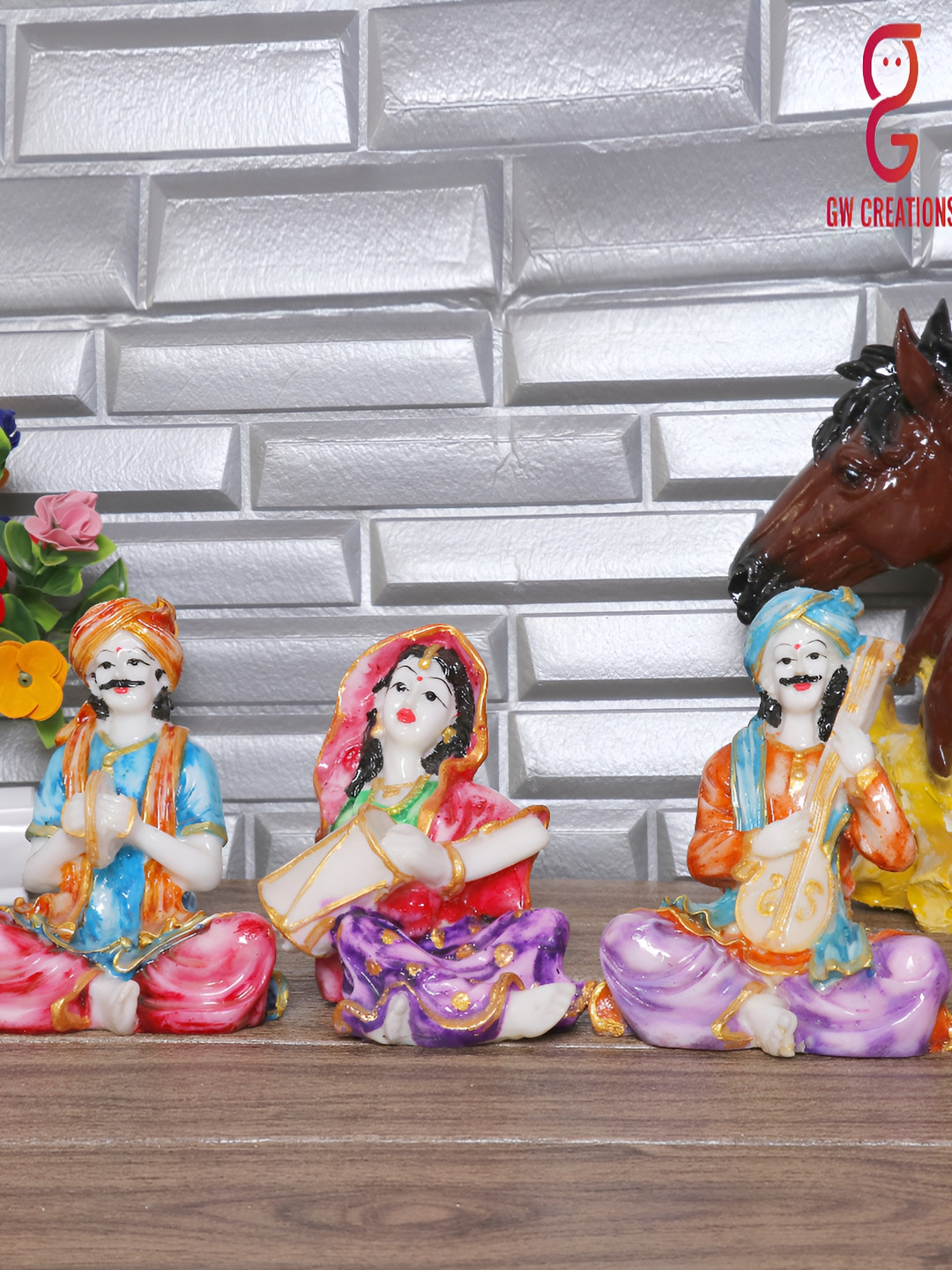 

GW CREATIONS Purple & Pink Figurine Decorative Showpiece