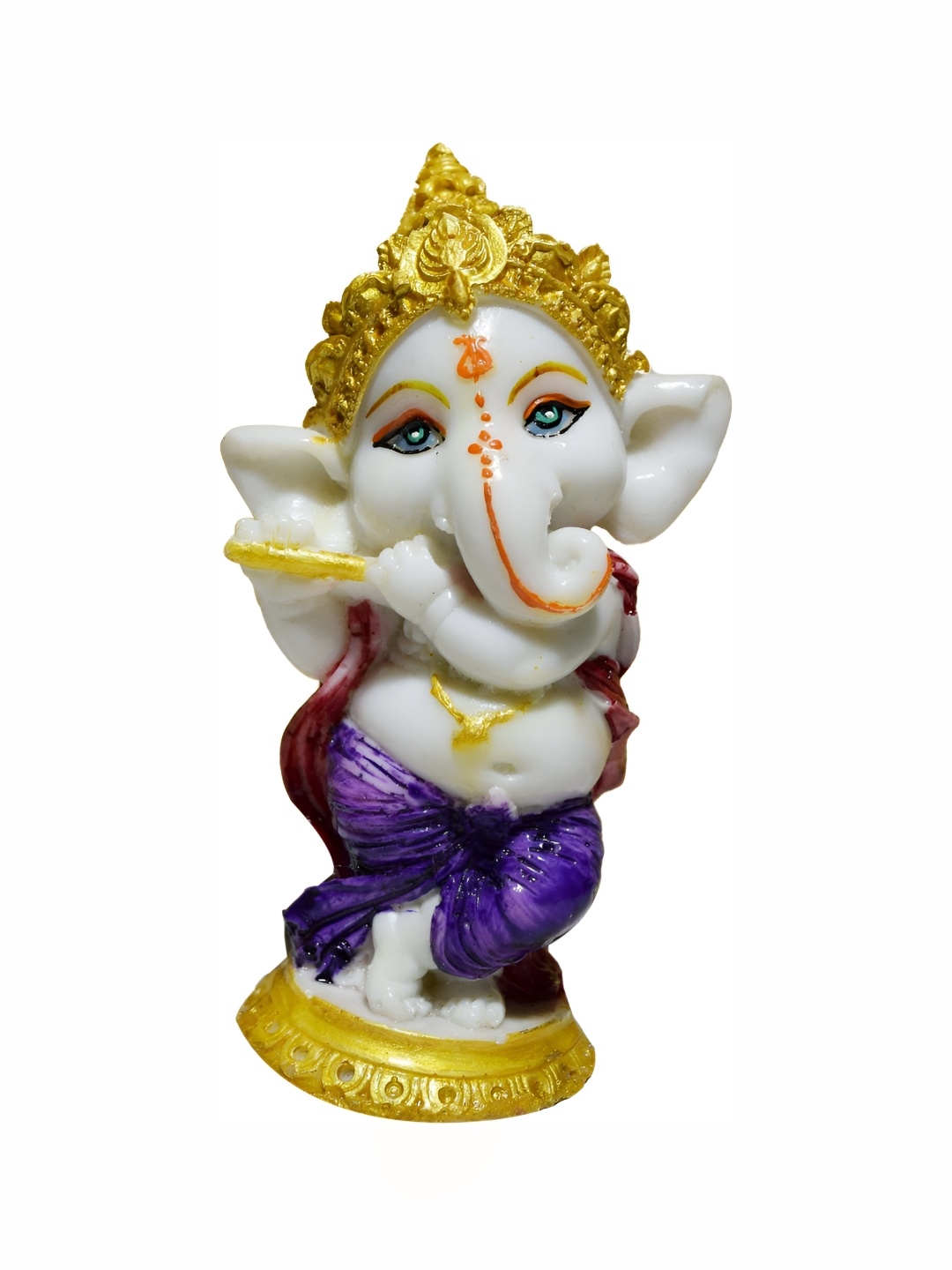 

GW CREATIONS White & Gold Toned Lord Ganesha Idol Showpieces