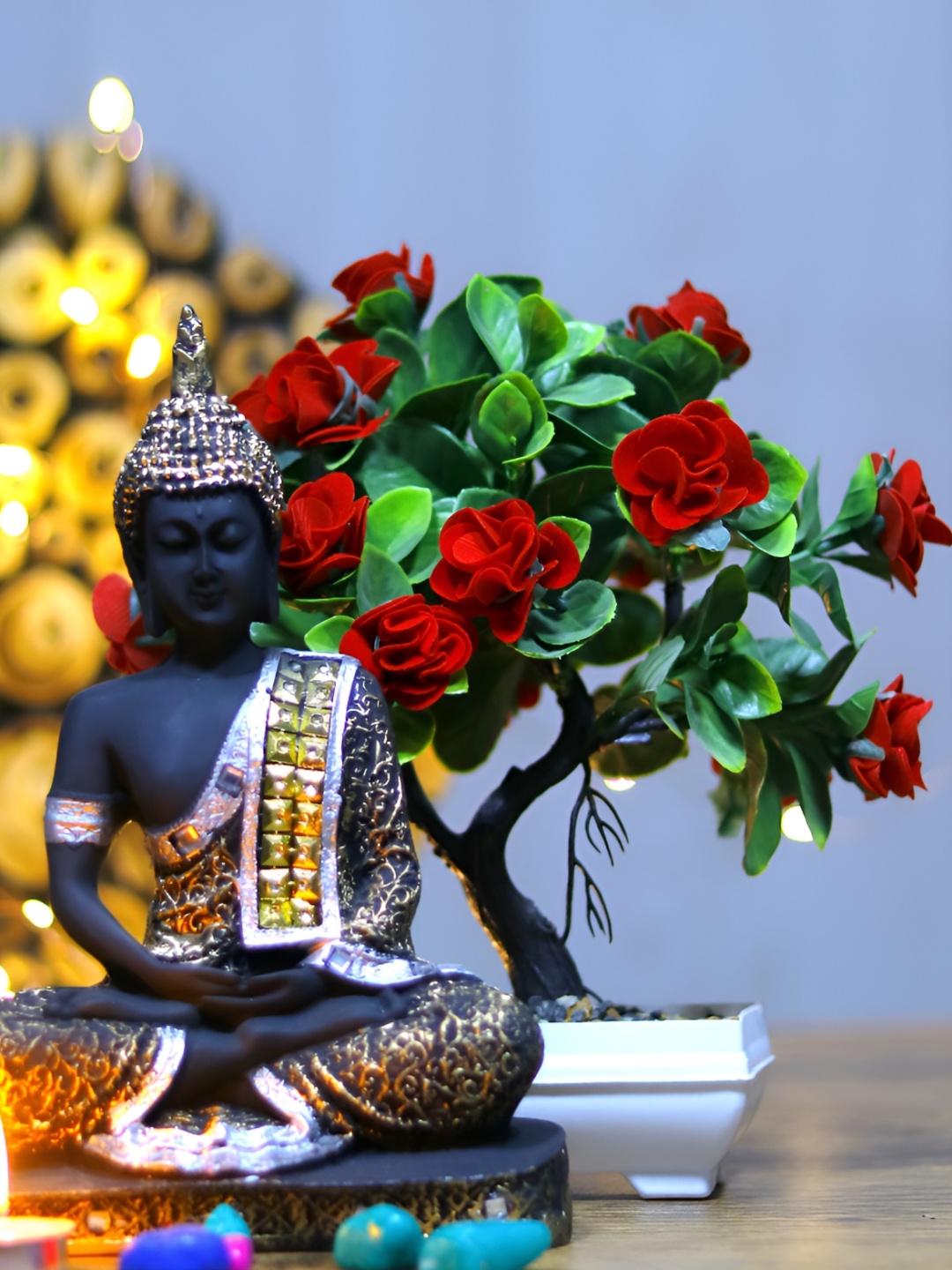 

GW CREATIONS Black Buddha Showpiece