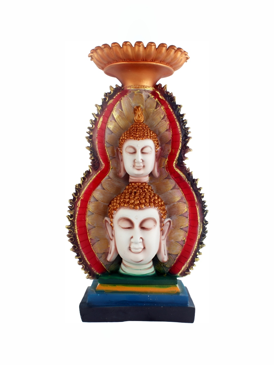 

GW CREATIONS Red and GoldToned Buddha Idol Showpiece