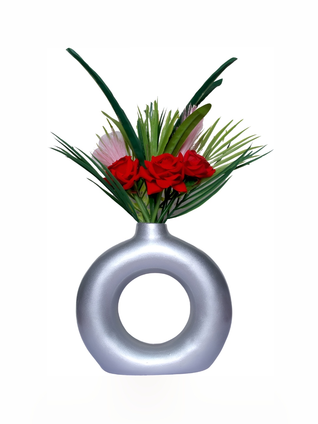 

GW CREATIONS Silver-Toned Round Planter