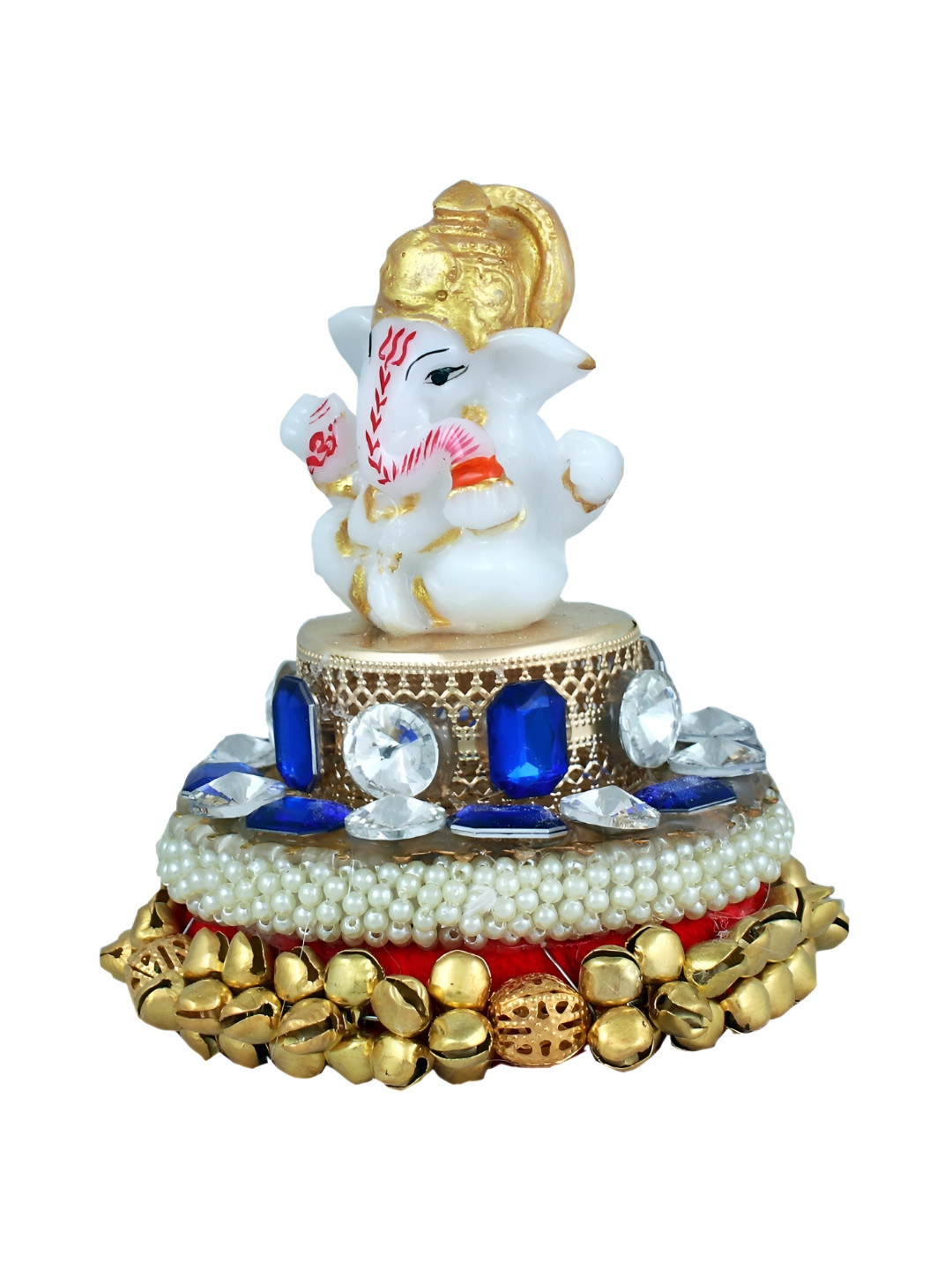 

GW CREATIONS White & Gold Toned Lord Ganesha Idol Showpieces