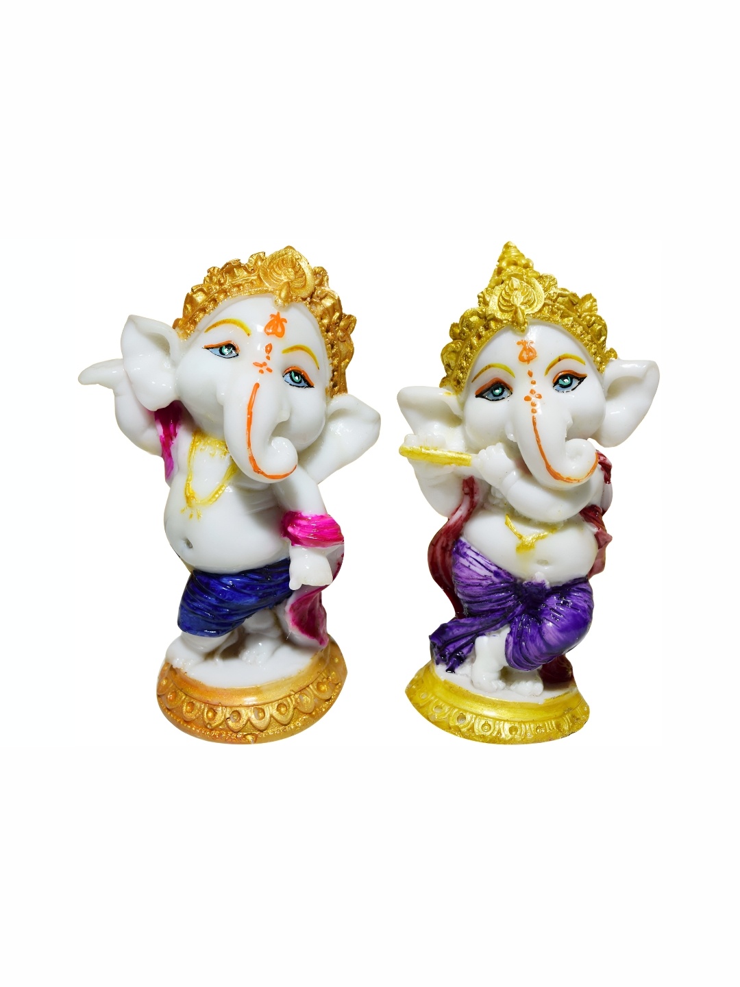 

GW CREATIONS White and Purple 2 Pieces Religious Idol Showpieces