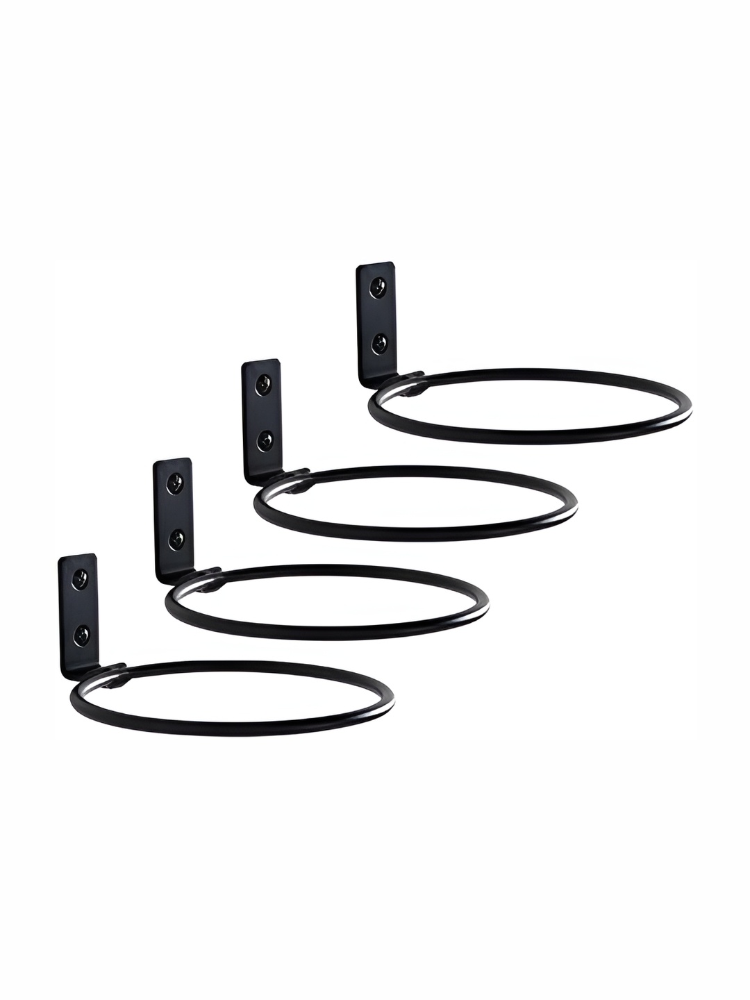 

appeasy Black 4-Pcs Hanging Ring Metal Planter Stands