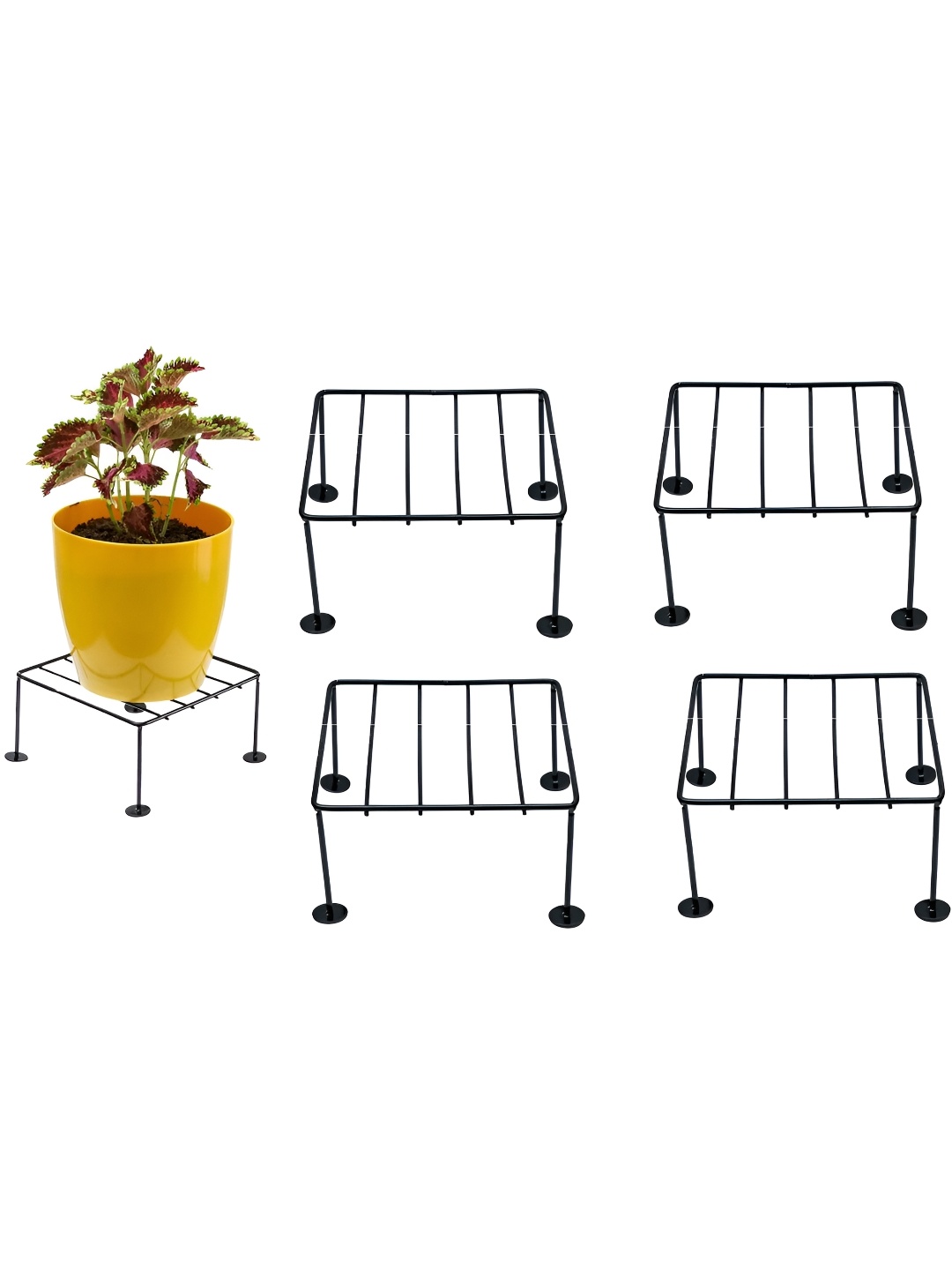 

appeasy Black 5Pcs Metal Pot Stand