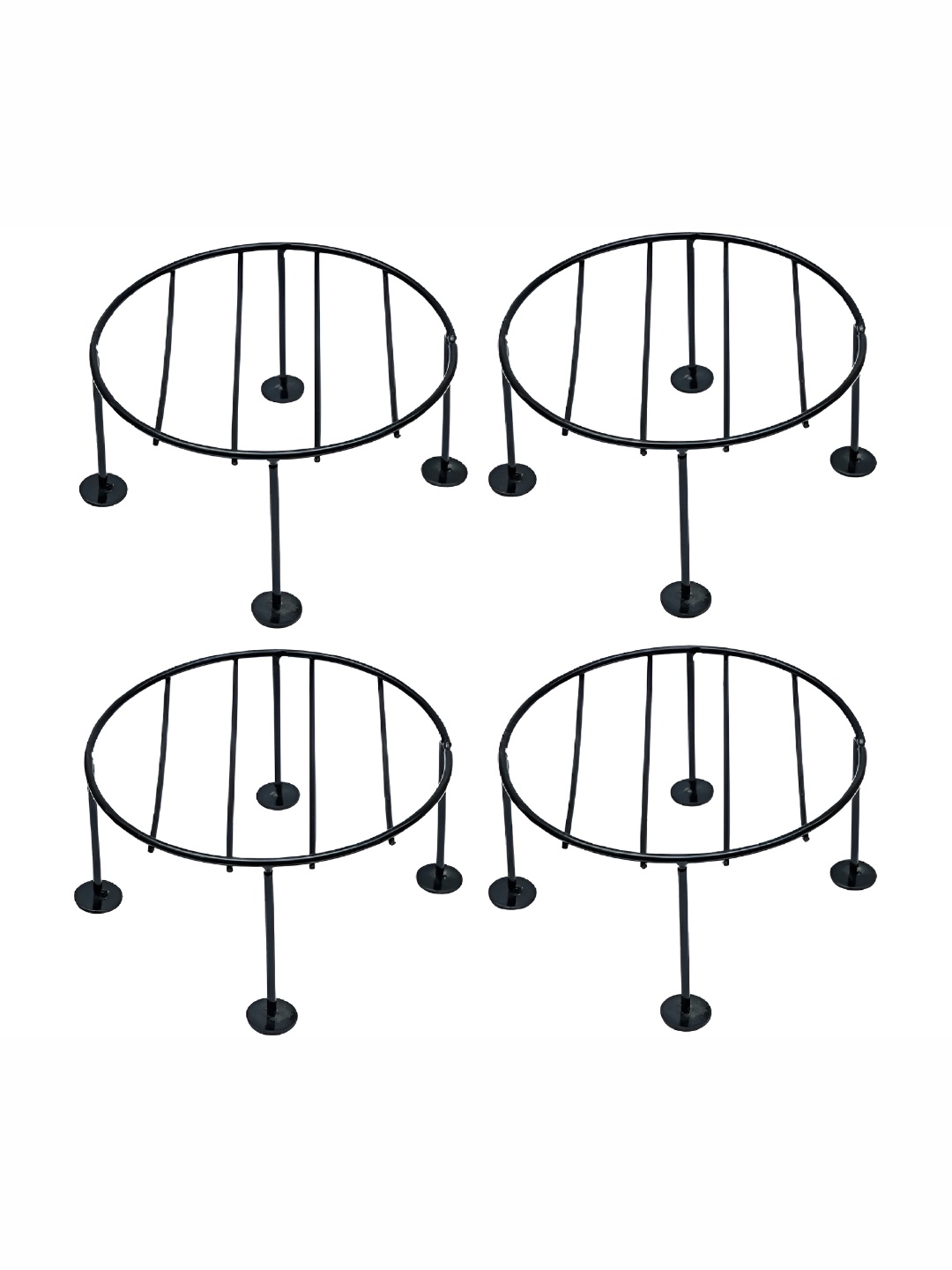 

appeasy Black 4Pcs Round Metal Planter Stands