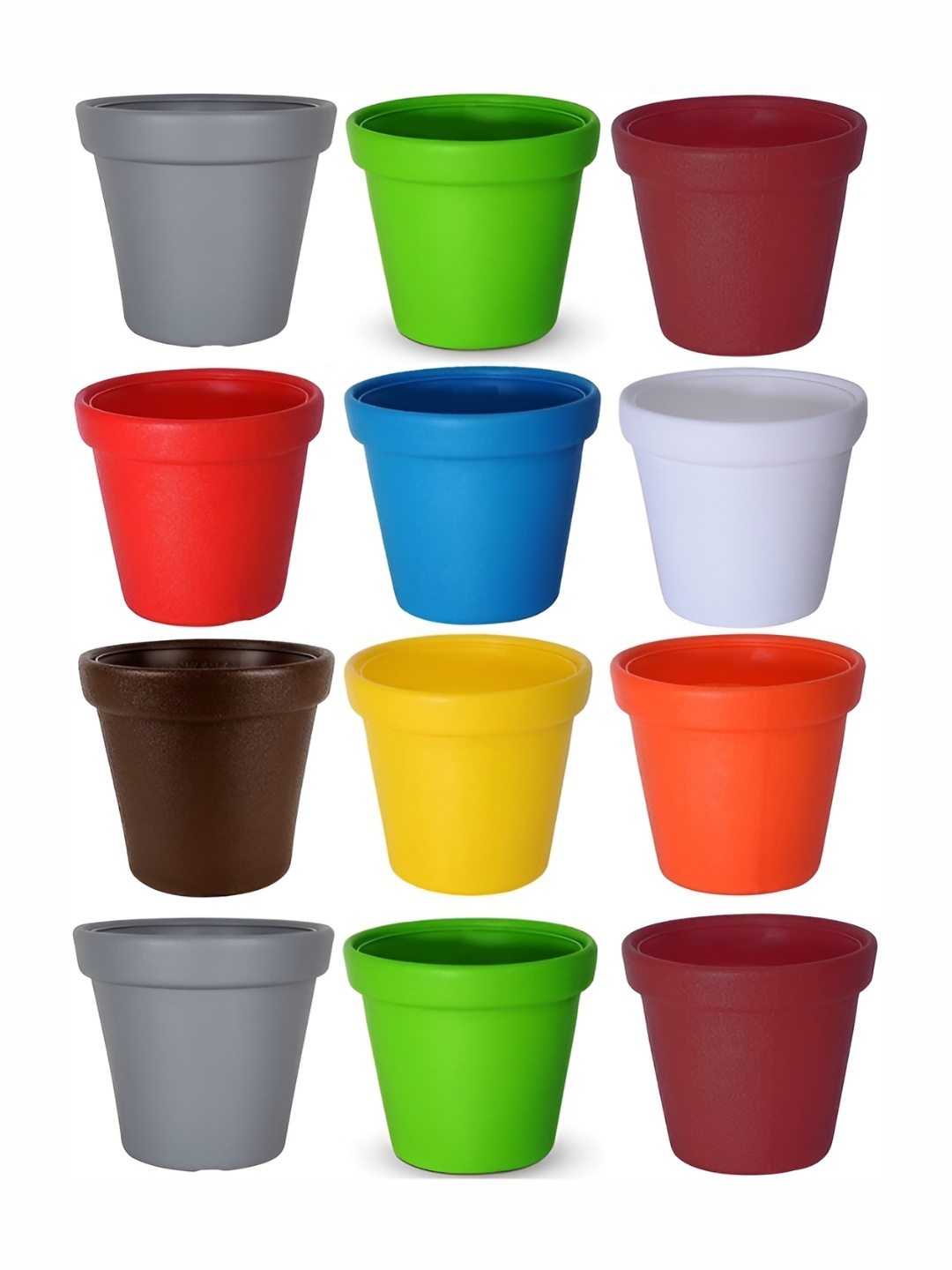 

appeasy Grey & Green 12Pcs Metal Planters
