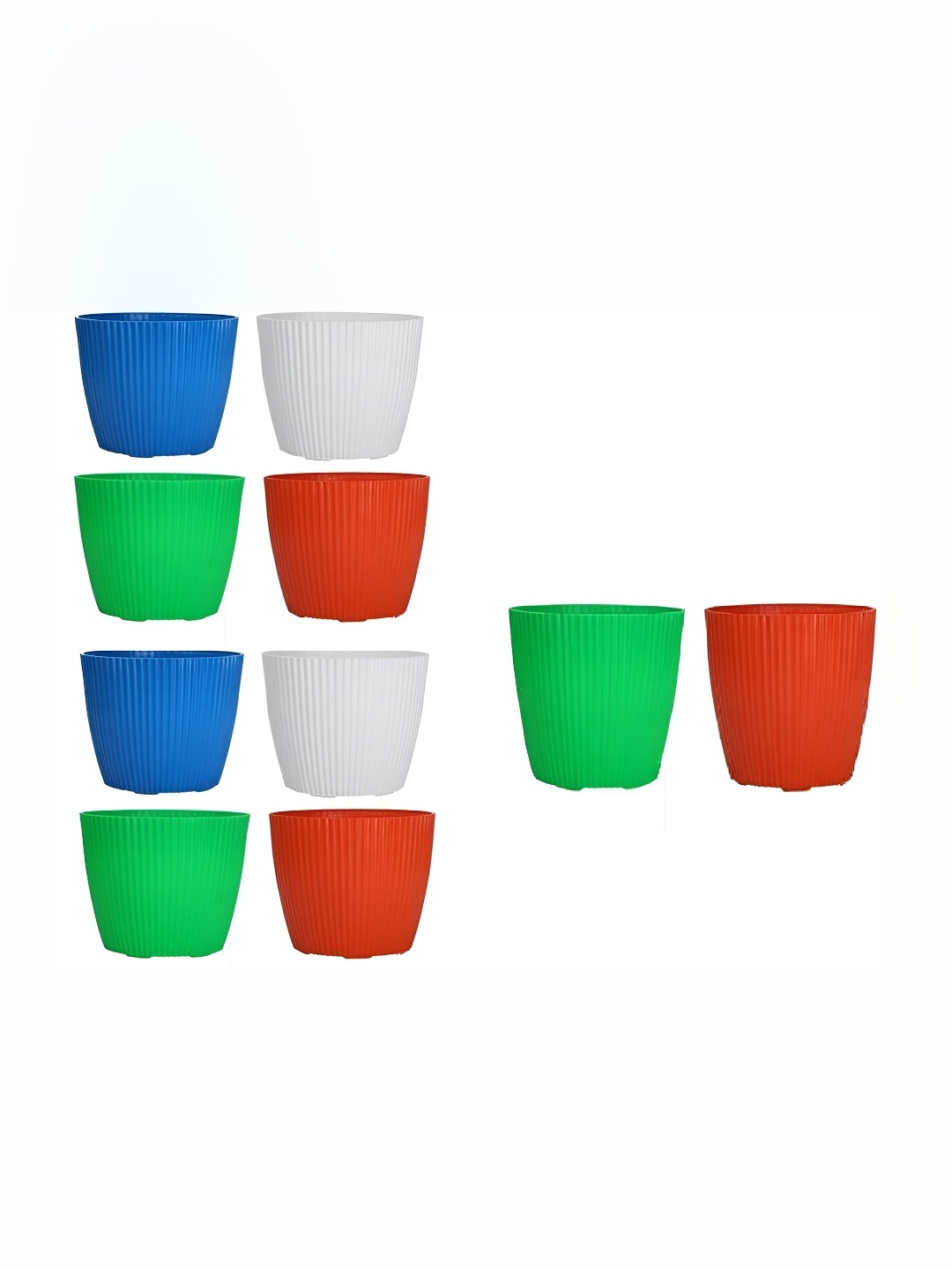 

appeasy Red & Green 10 Pieces Textured Planters