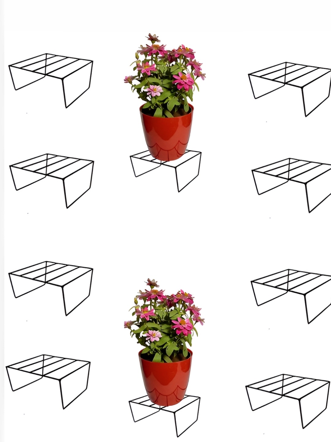 

appeasy Black 12Pcs Square Metal Planter Stands