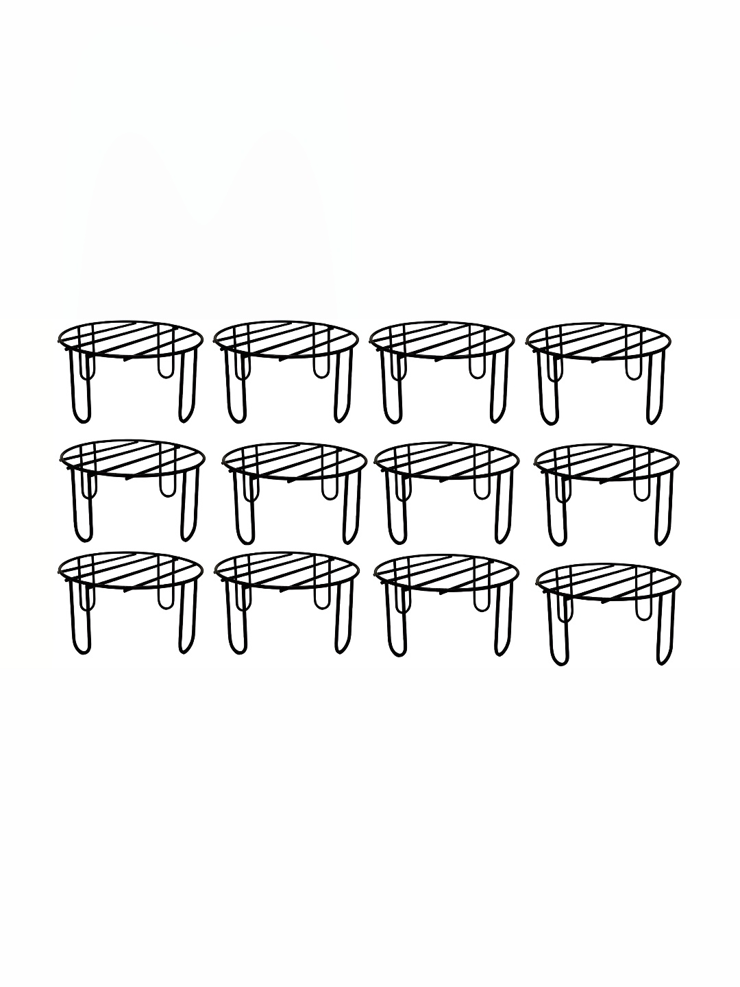 

appeasy 12-Pcs Black Round Metal Planter Stands