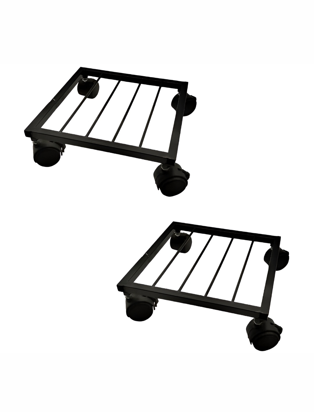 

appeasy Black 2 Pieces Metal Wheel Planter Stand