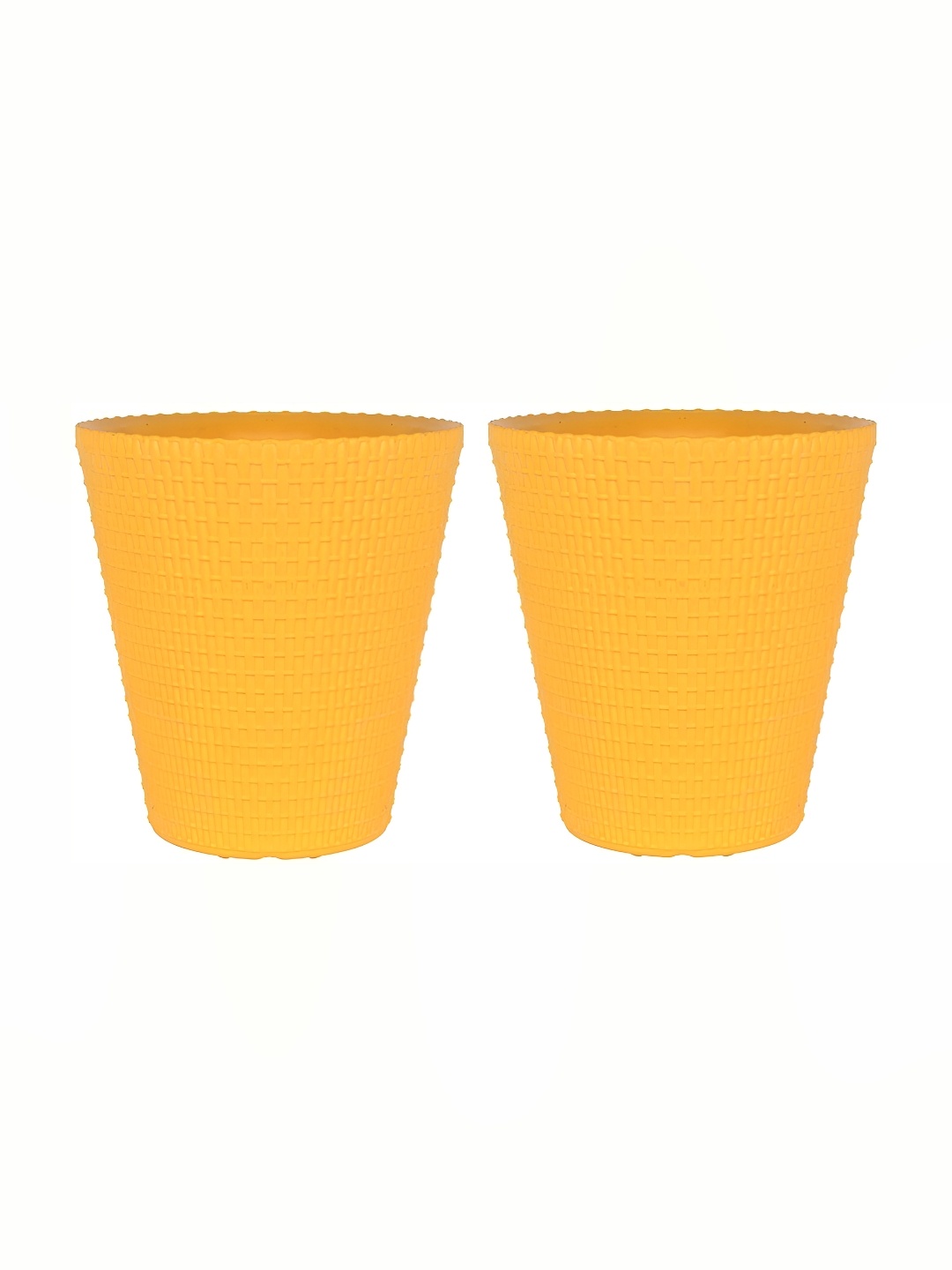 

appeasy Yellow 2-Pcs Textured Planters