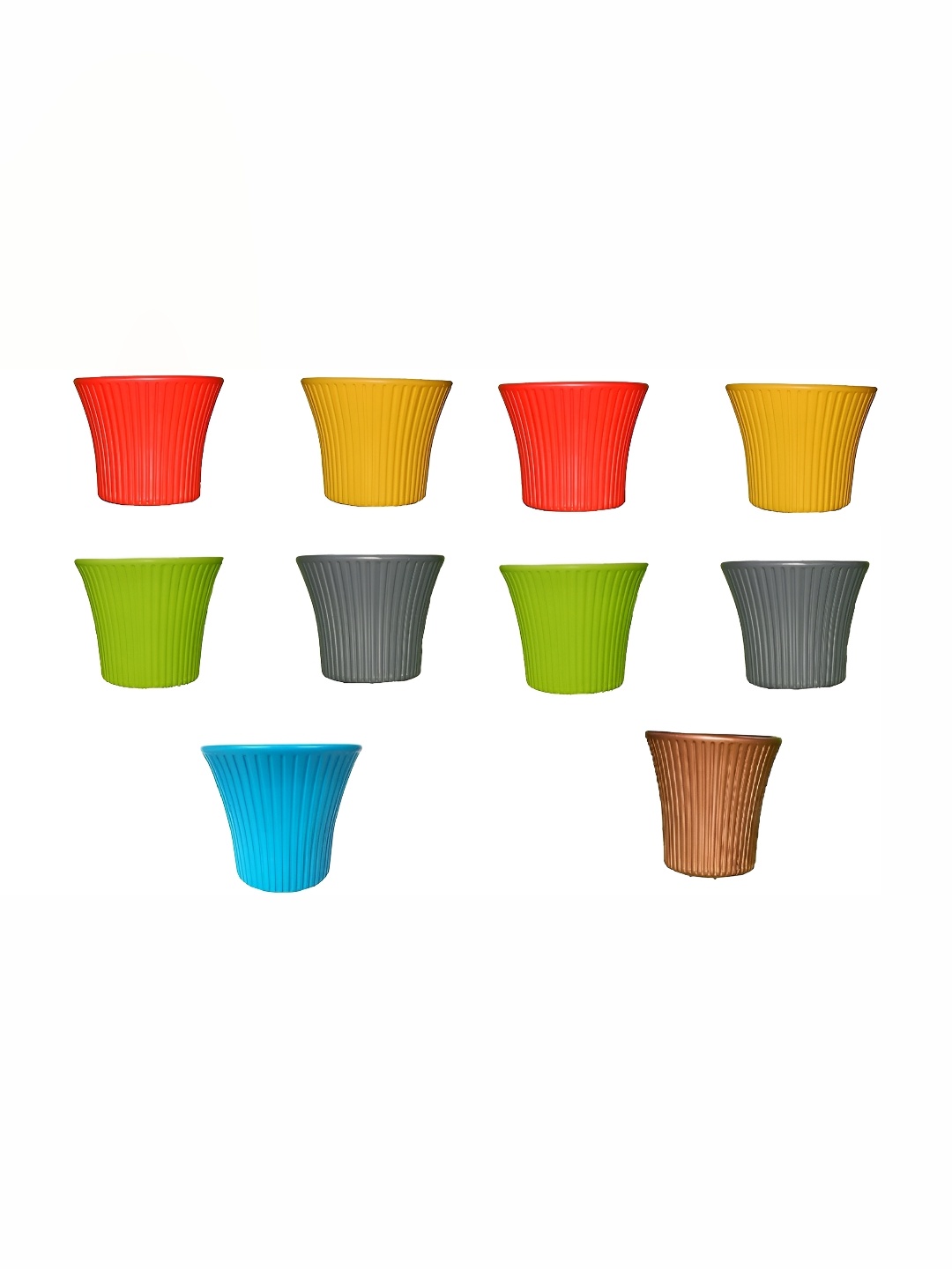 

appeasy 10-Pcs Red & Green Textured Planters