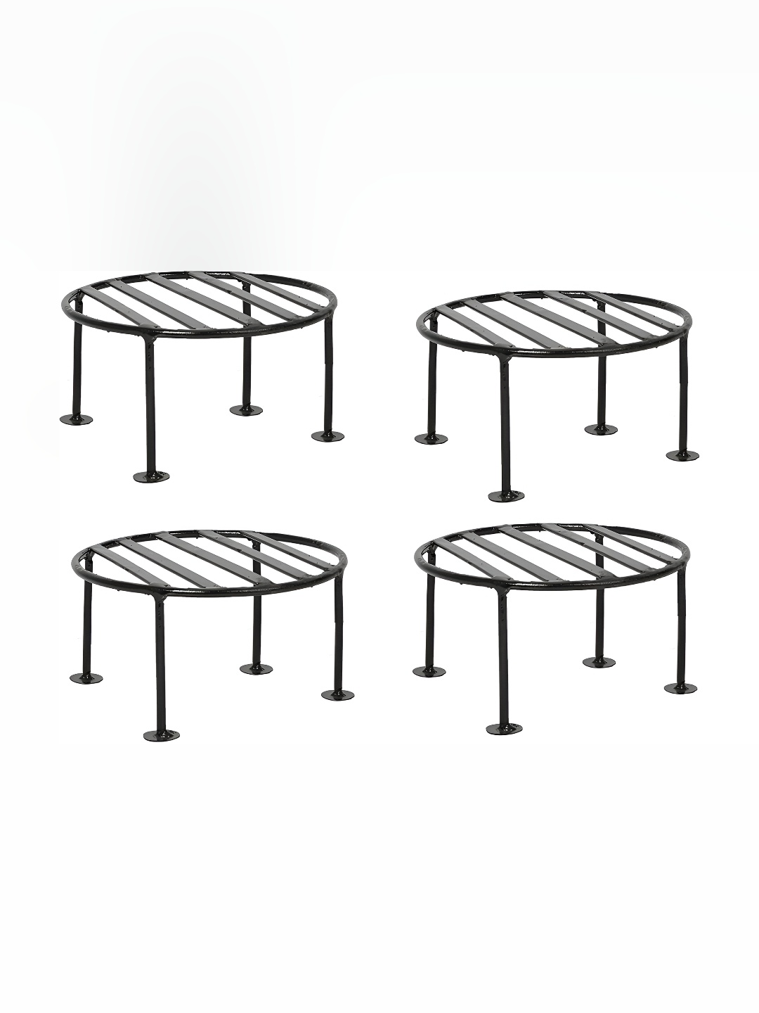 

appeasy Black 4-Pcs Round Metal Planter Stands