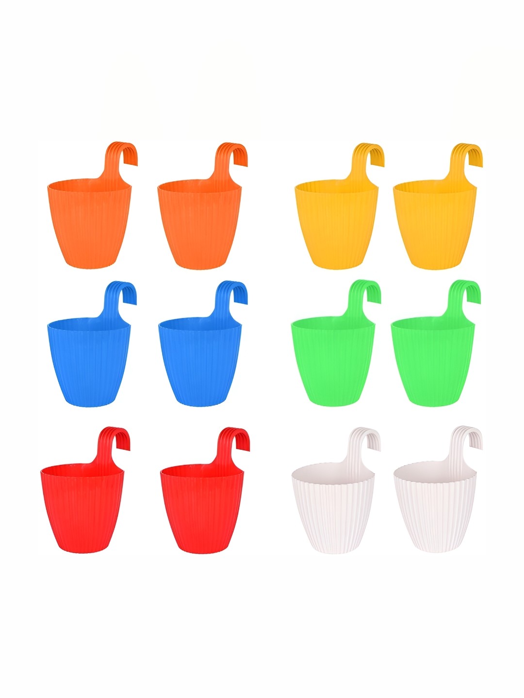 

appeasy Red & Green 12-Pcs Metal Hanging Planters