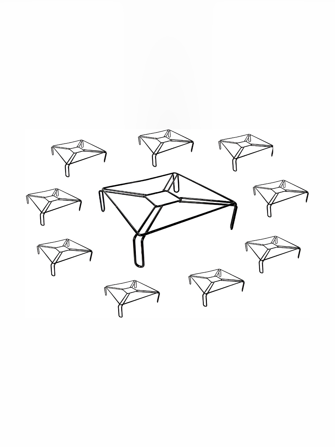 

appeasy 10-Pcs Black Square Metal Planter Stands