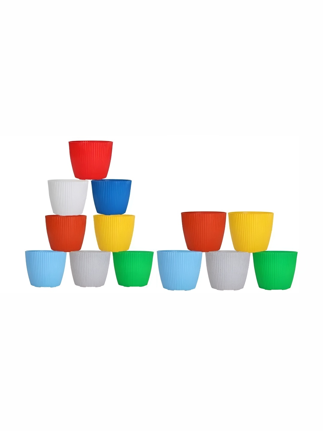 

appeasy Red Blue 12 Pcs Textured Metal Planters