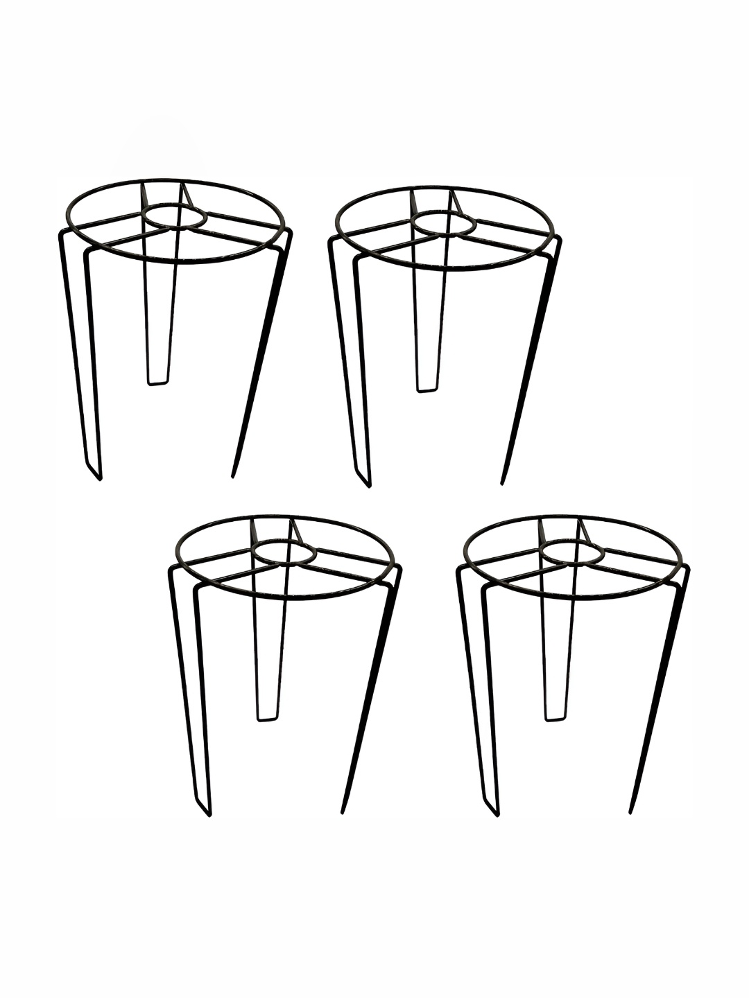 

appeasy 11-Pcs Black Round Metal Planter Stands