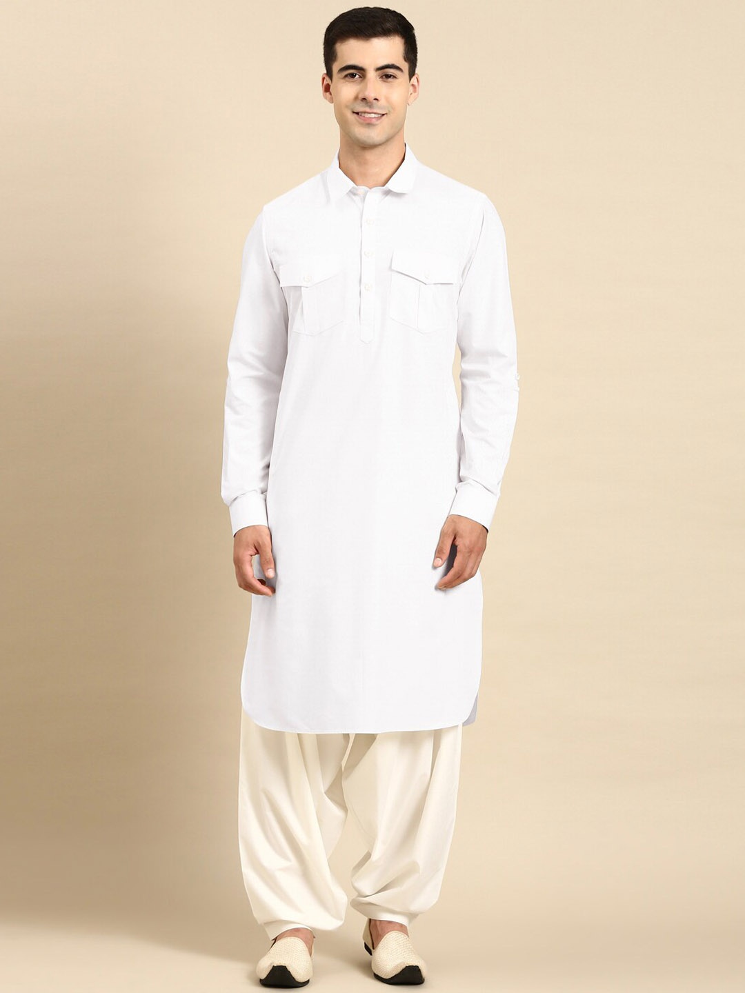 

TheEthnic.Co Regular Pure Cotton Kurta with Salwar, White